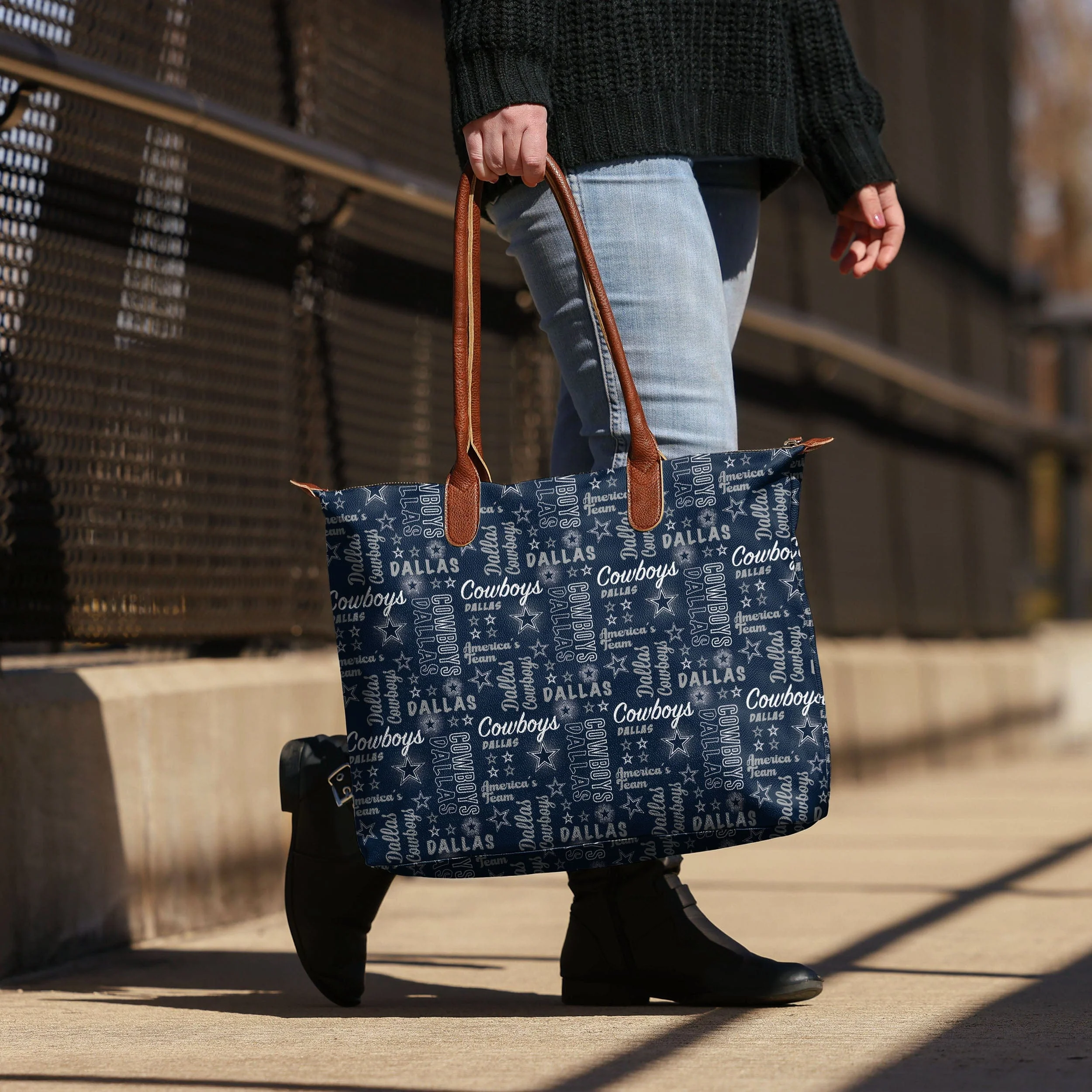Dallas Cowboys Spirited Style Printed Collection Tote Bag - Image 3