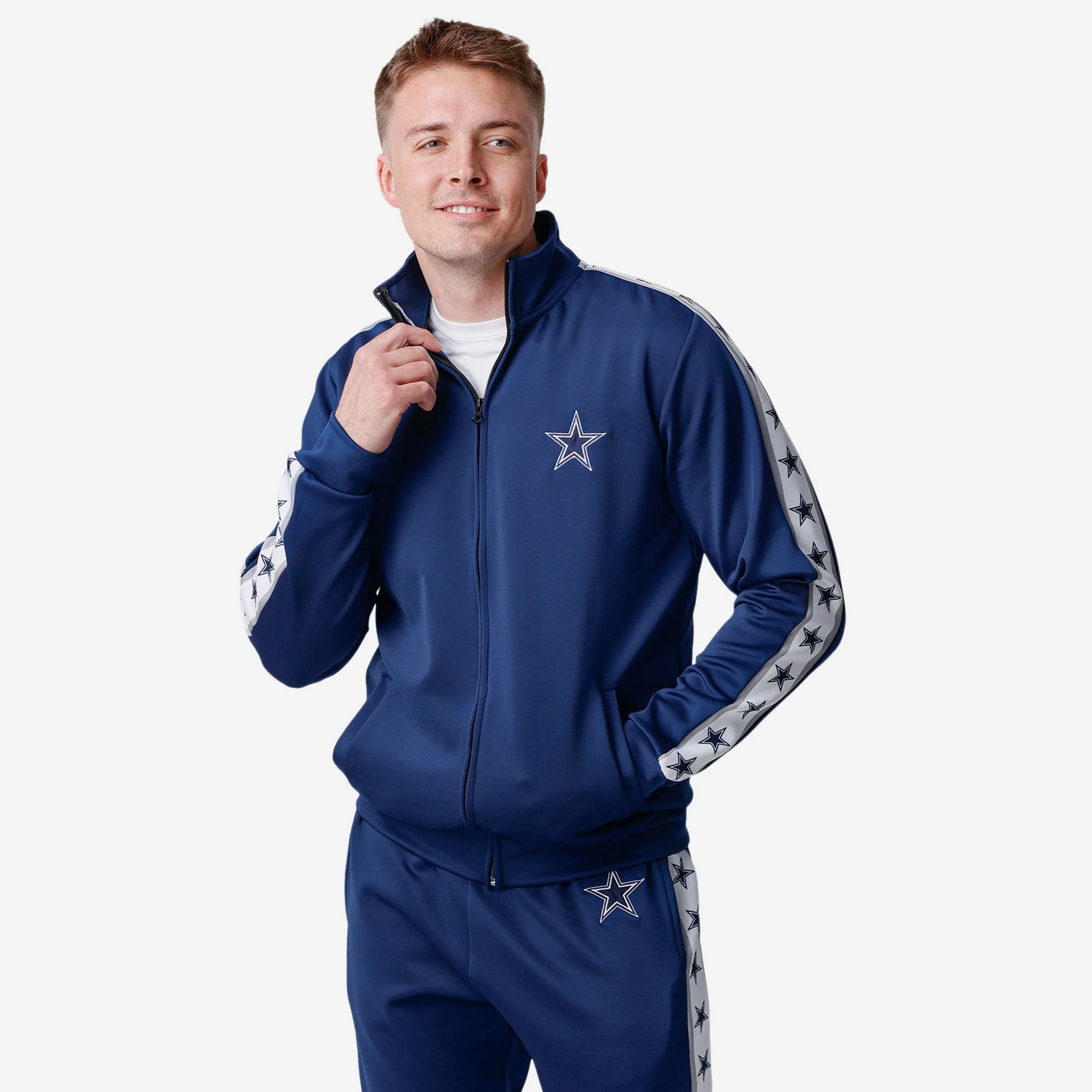 Dallas Cowboys Stripe Logo Track Jacket