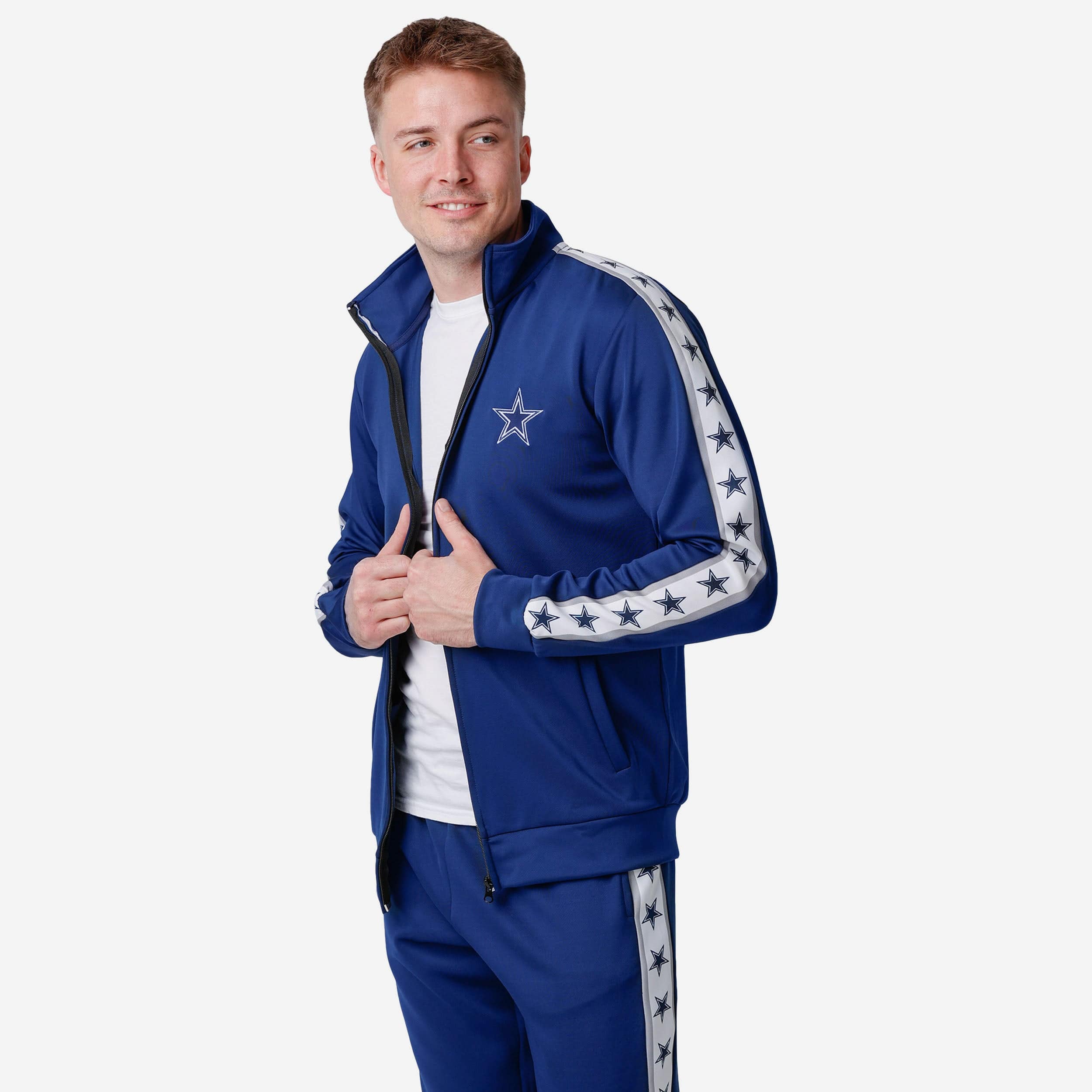 Dallas Cowboys Stripe Logo Track Jacket - Image 5
