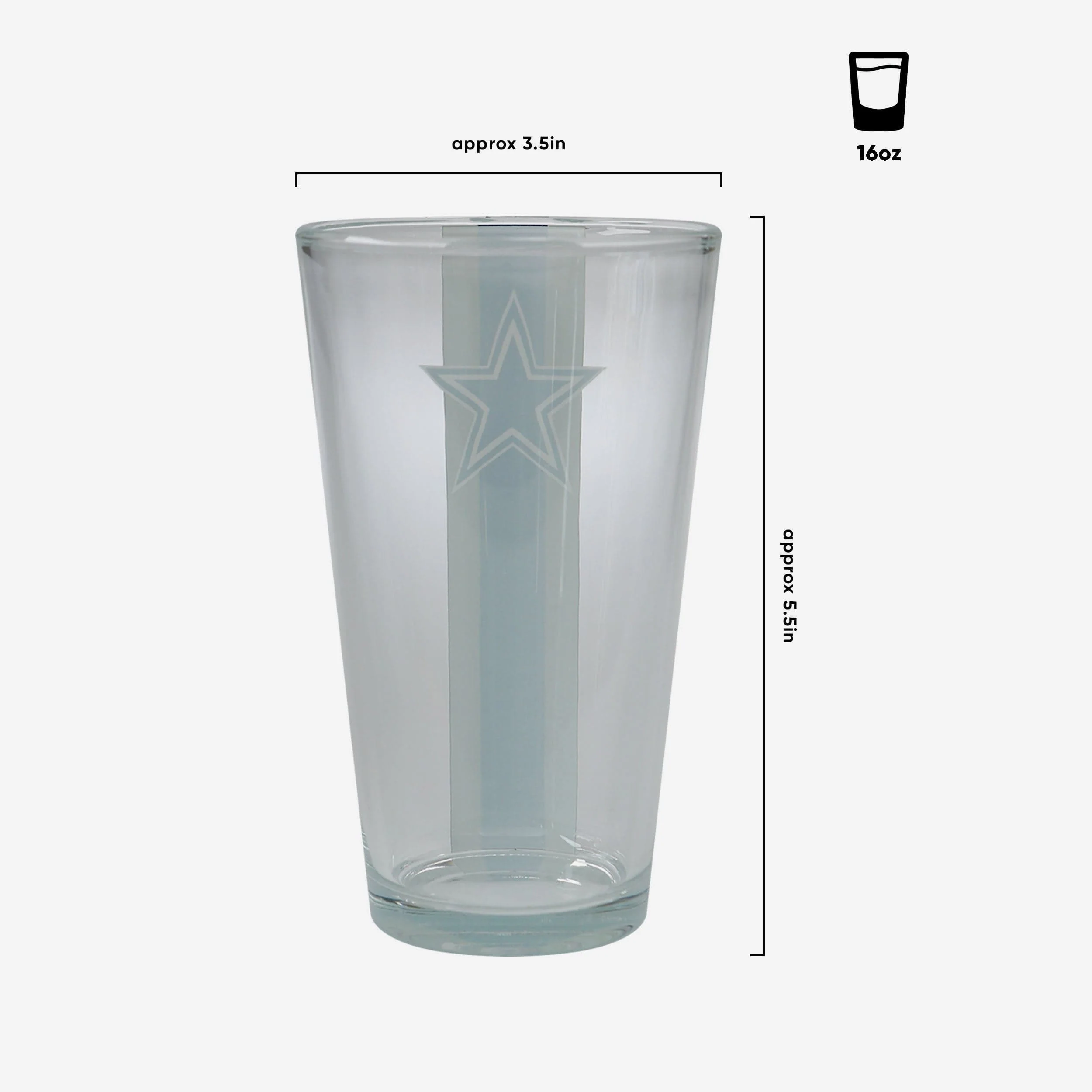 Dallas Cowboys Team Stripe Pint Glass - Image 3