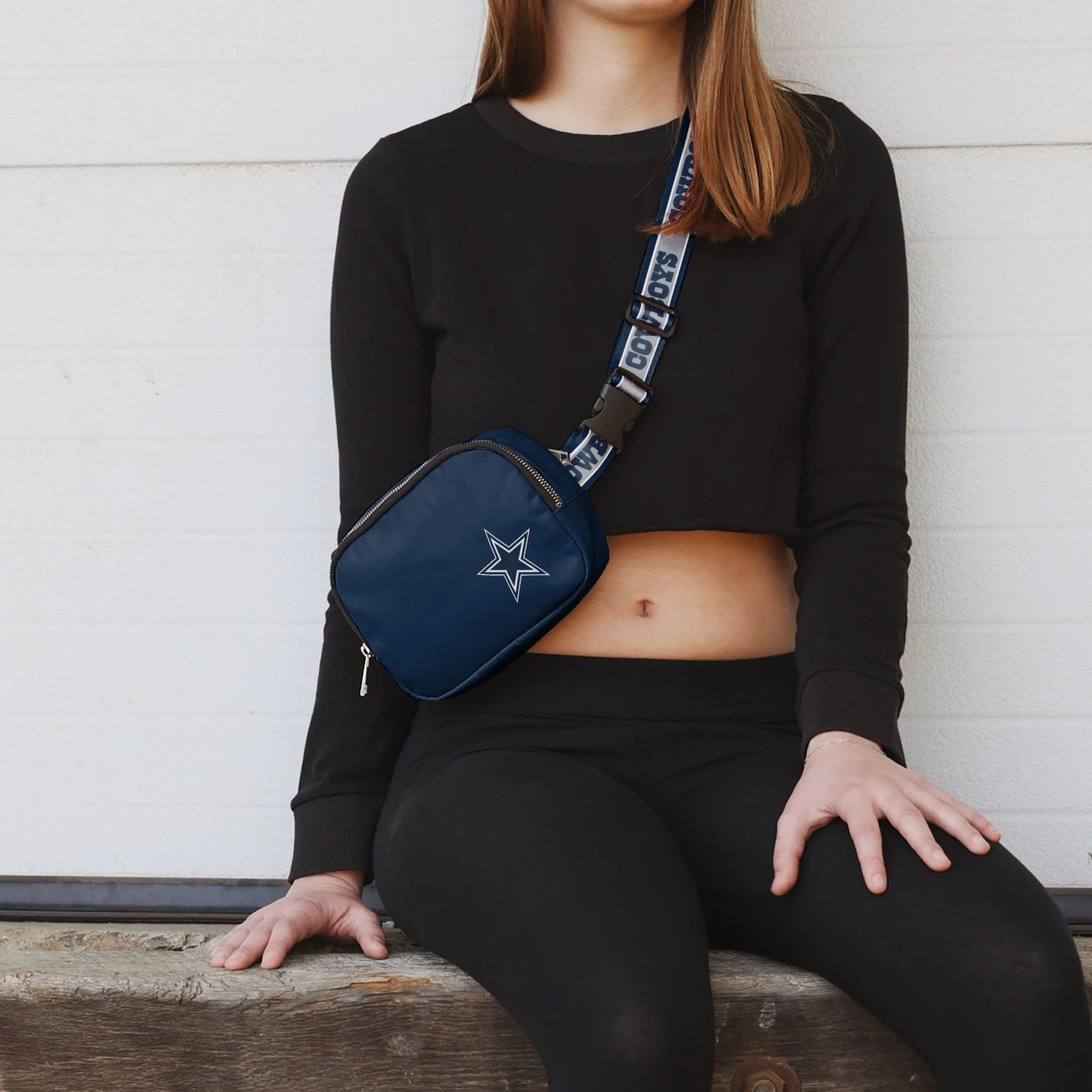 Dallas Cowboys Team Wordmark Crossbody Belt Bag - Image 3