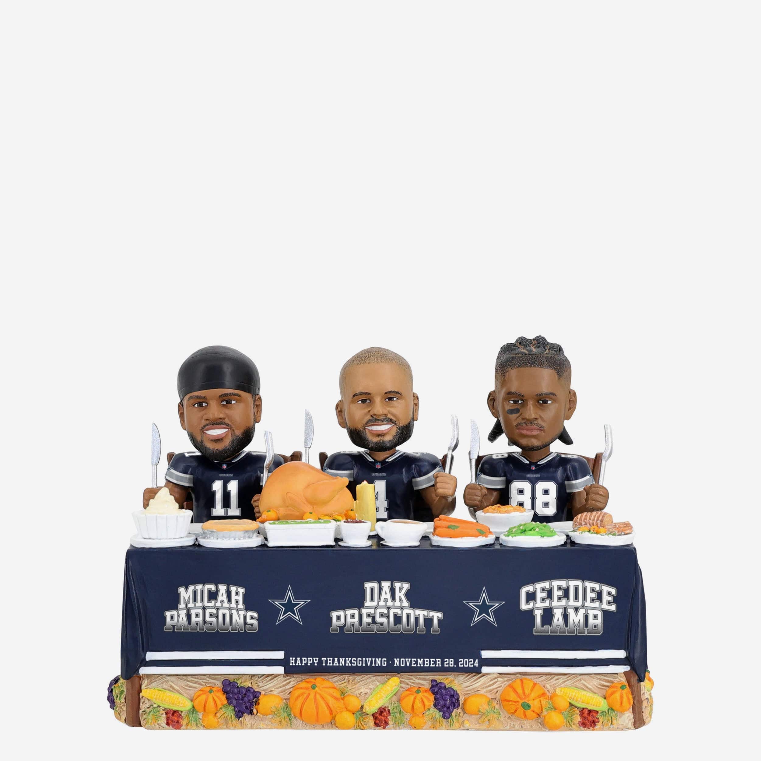 Dallas Cowboys Thanksgiving Feast Mini Bobblehead Scene