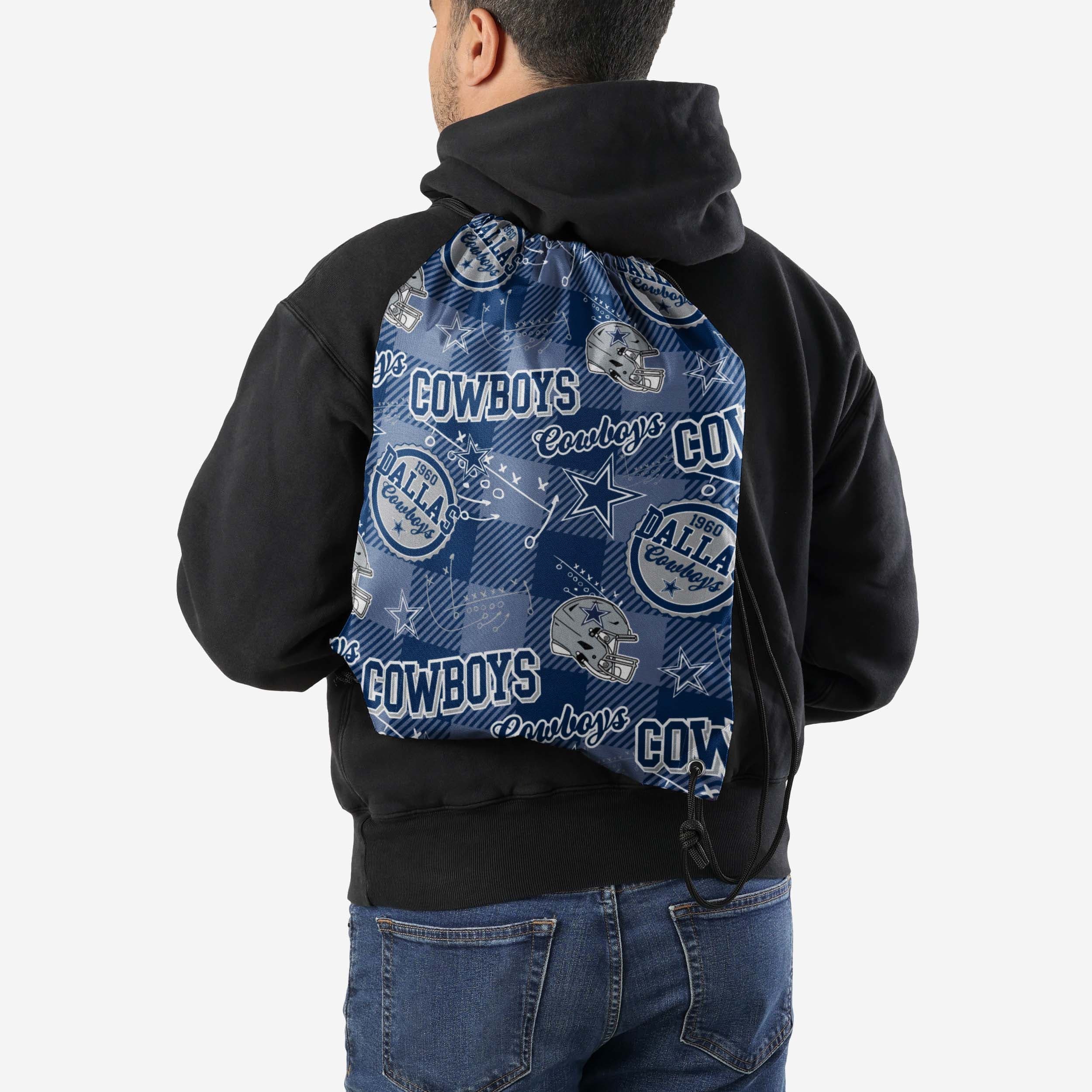 Dallas Cowboys Thematic Repeat Print Drawstring Backpack - Image 2