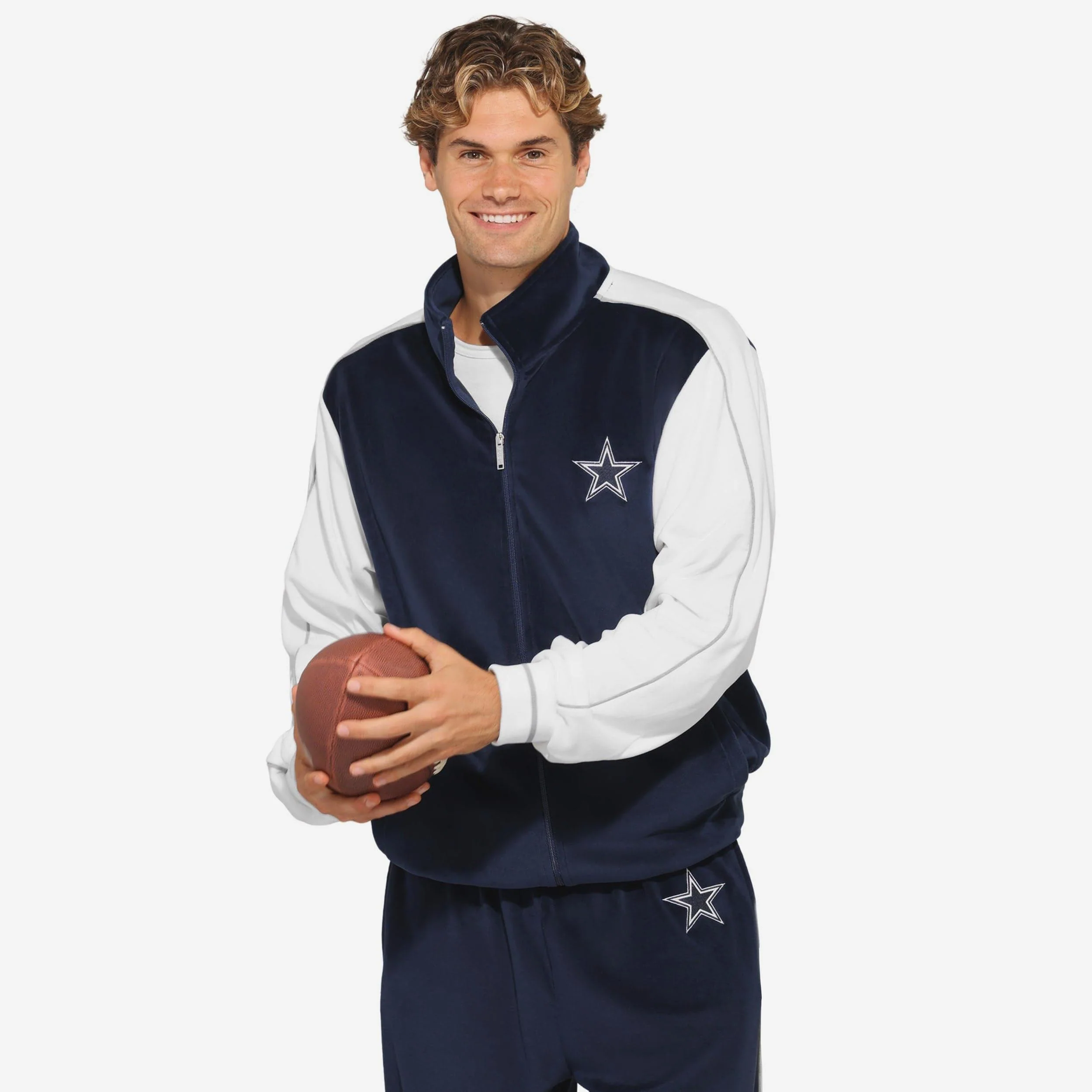 Dallas Cowboys Two Tone Velour Zip Up Top