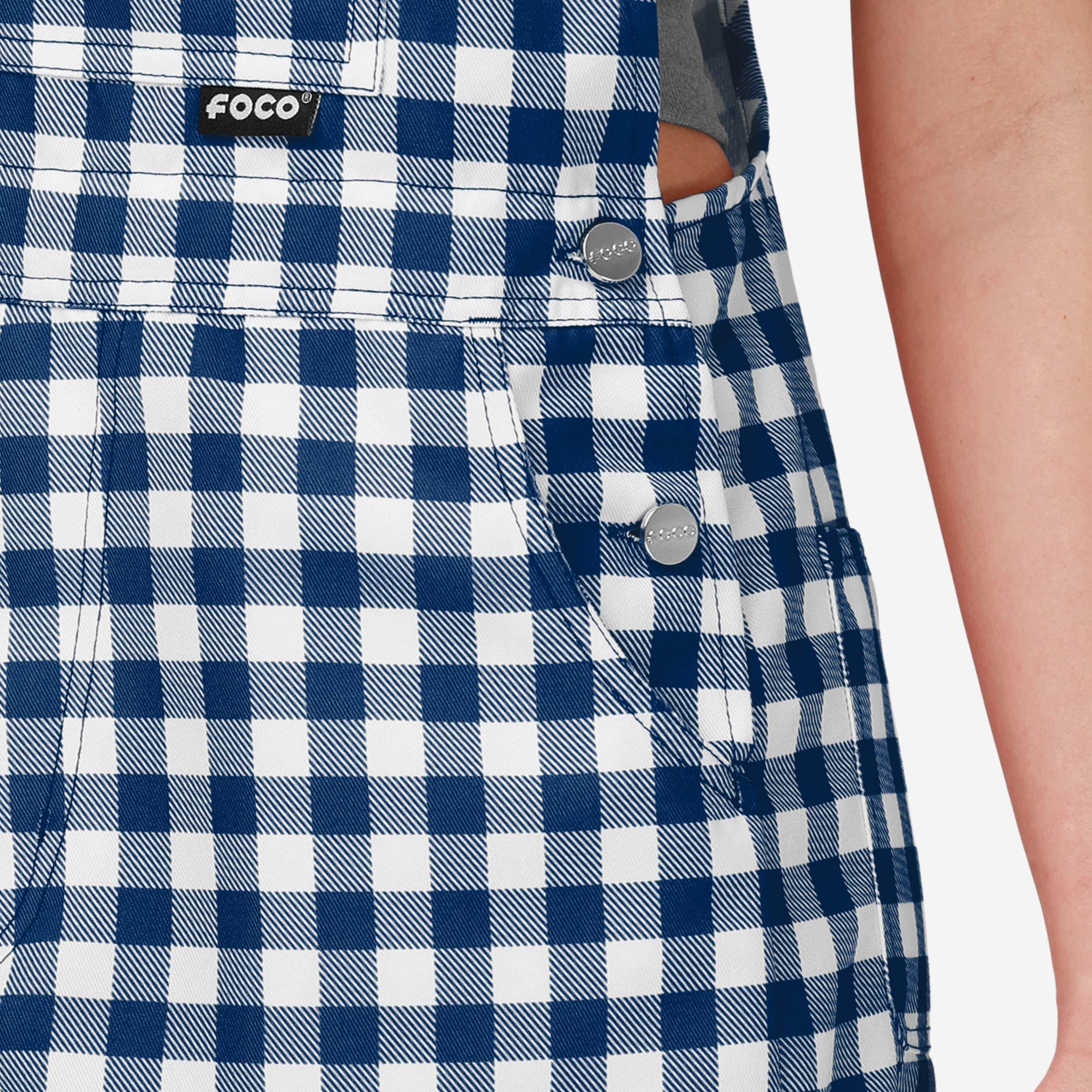 Dallas Cowboys Womens Gingham Check Bib Shortalls - Image 4