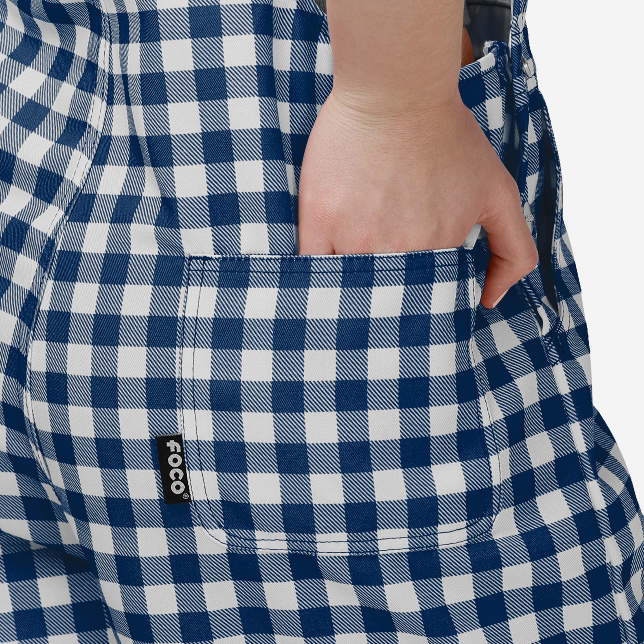 Dallas Cowboys Womens Gingham Check Bib Shortalls - Image 5