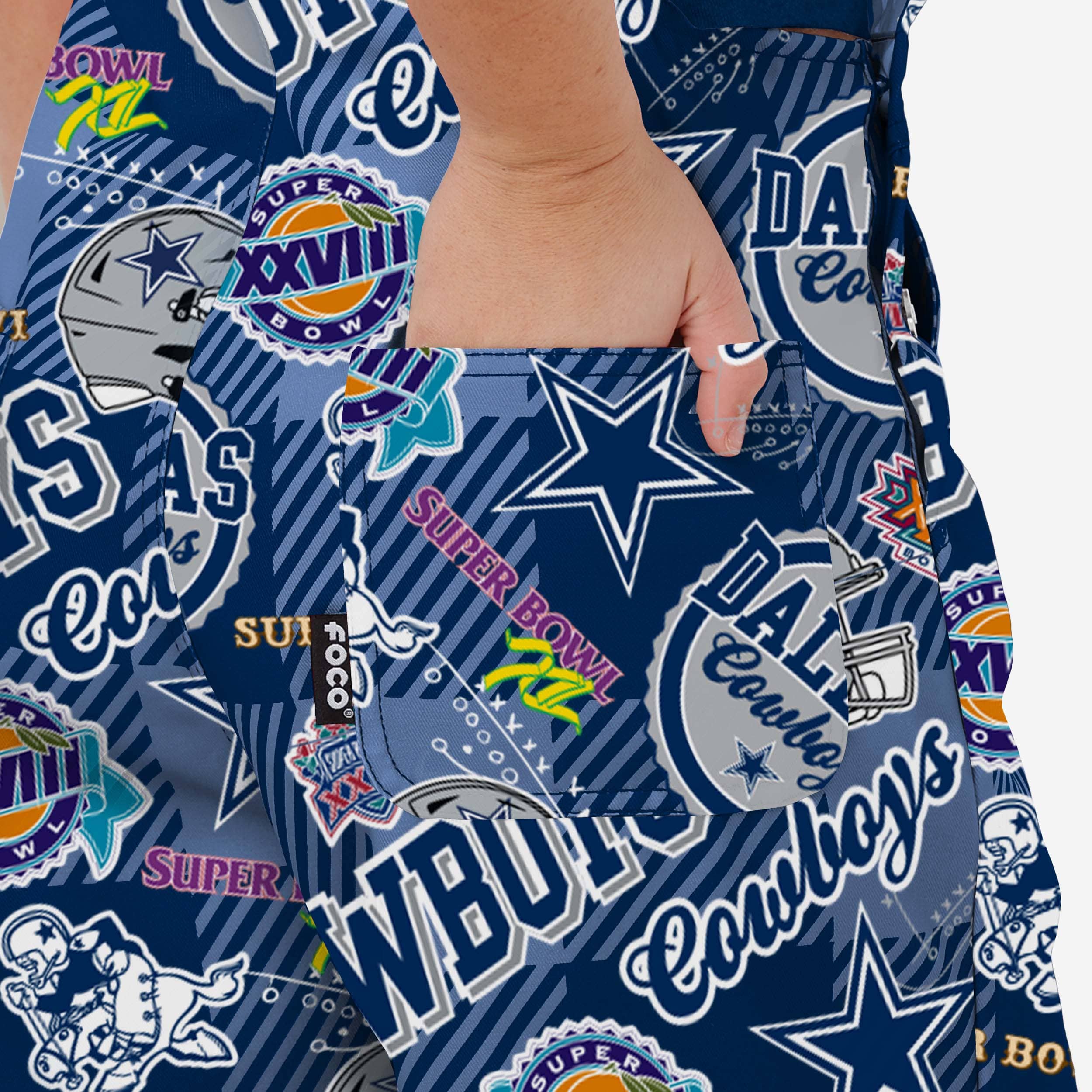 Dallas Cowboys Womens Historic Print Bib Overalls - Image 6