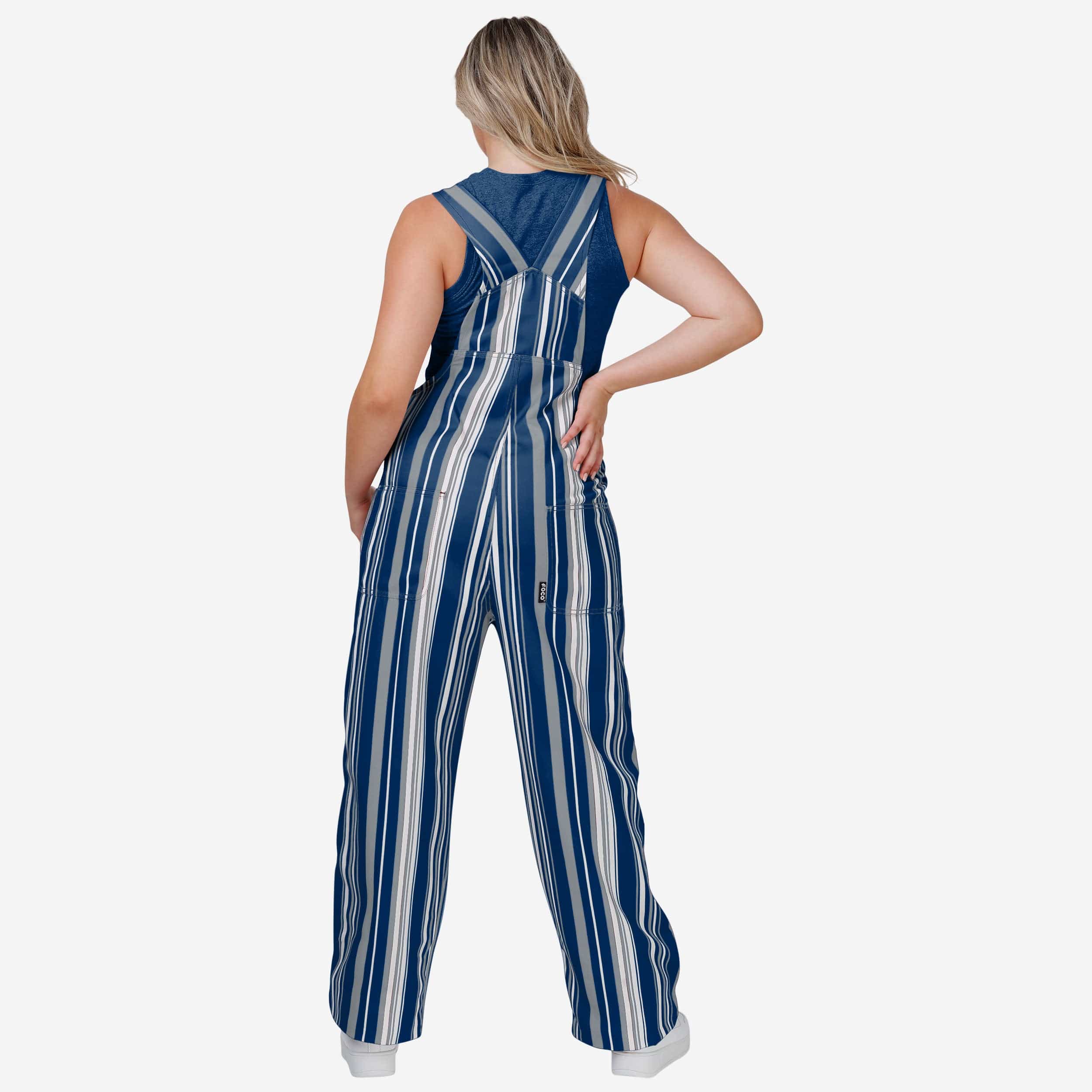 Dallas Cowboys Womens Hyper Stripe Bib Overalls - Image 2