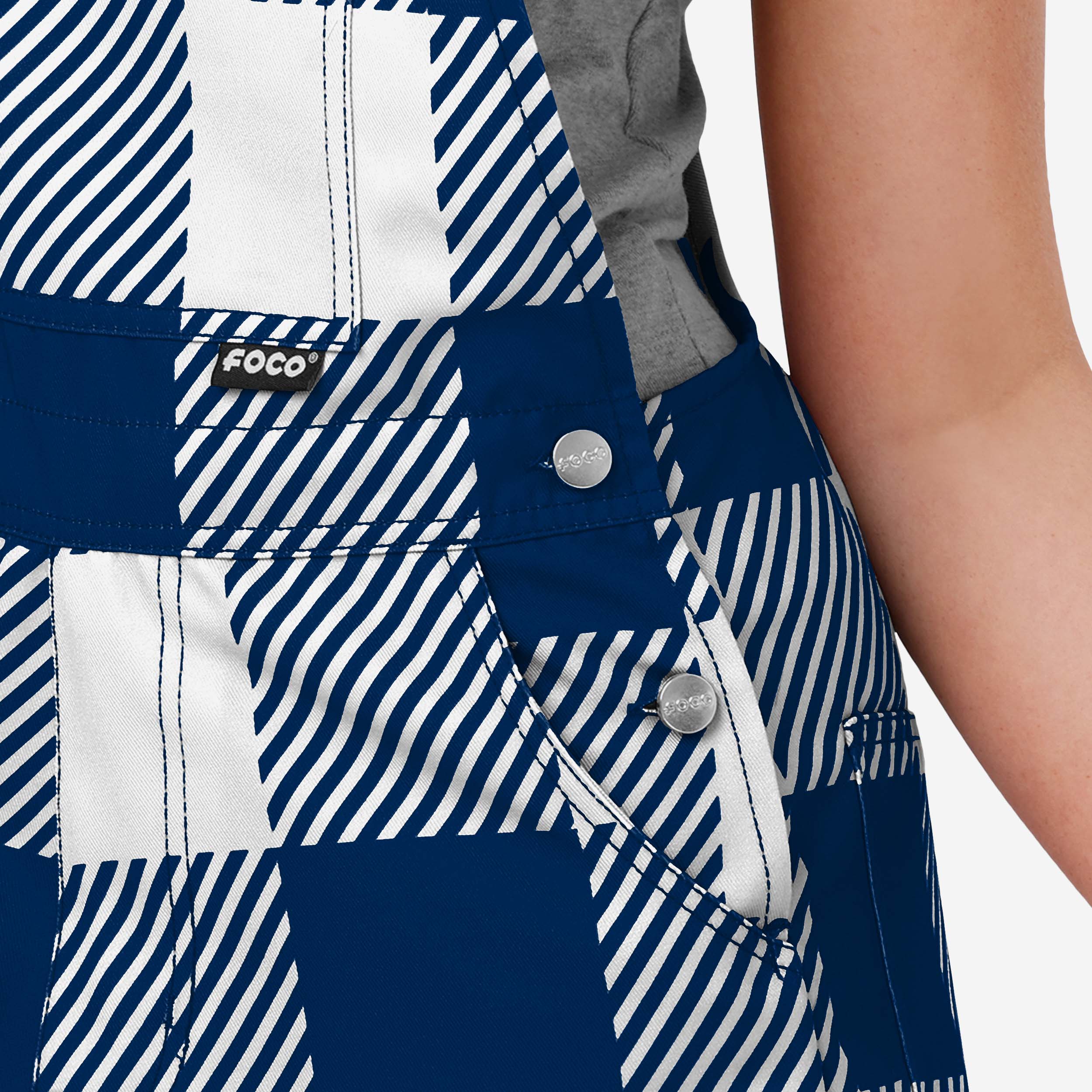 Dallas Cowboys Womens Plaid Bib Shortalls - Image 5