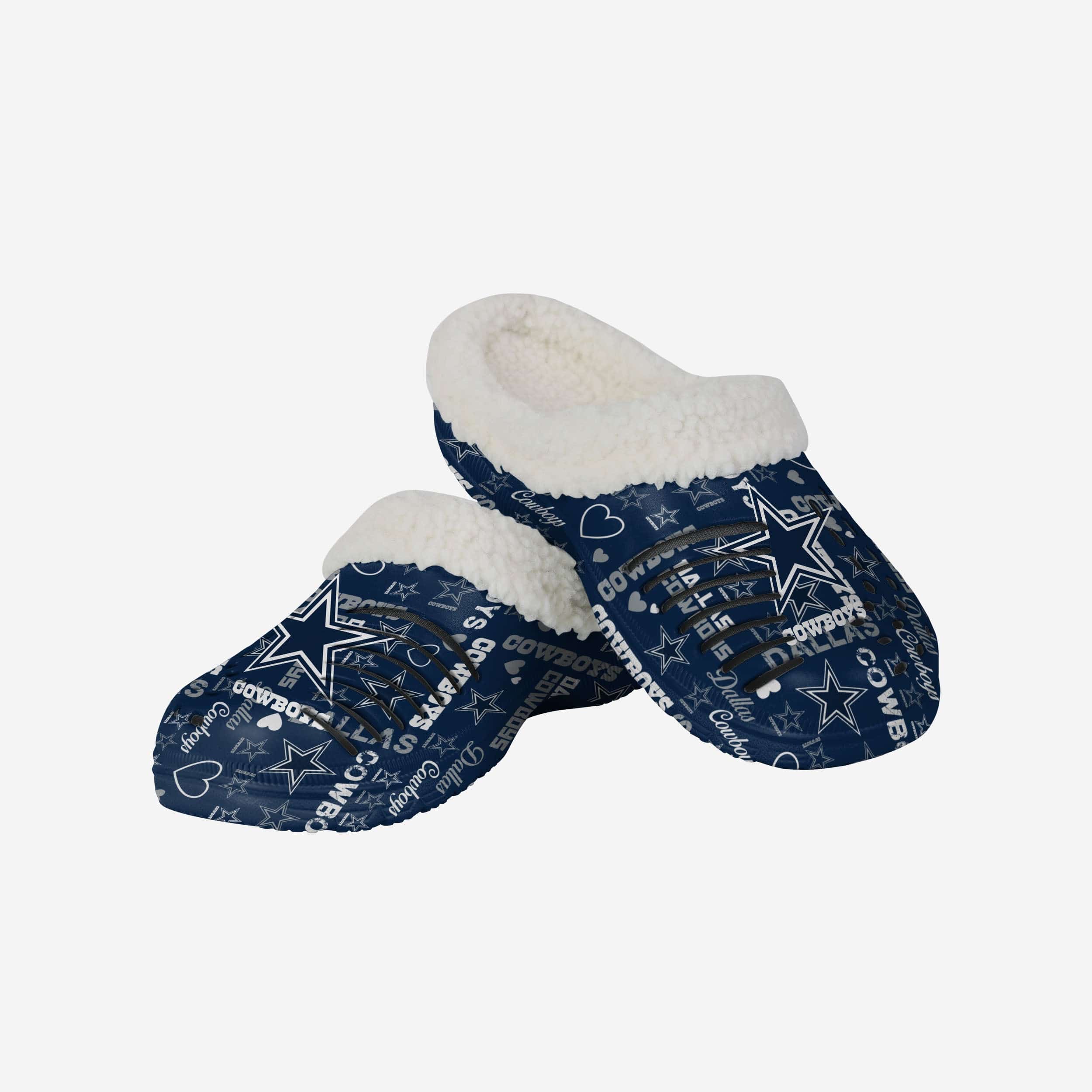 Dallas Cowboys Womens Sherpa Lined Logo Love Clog - Image 3