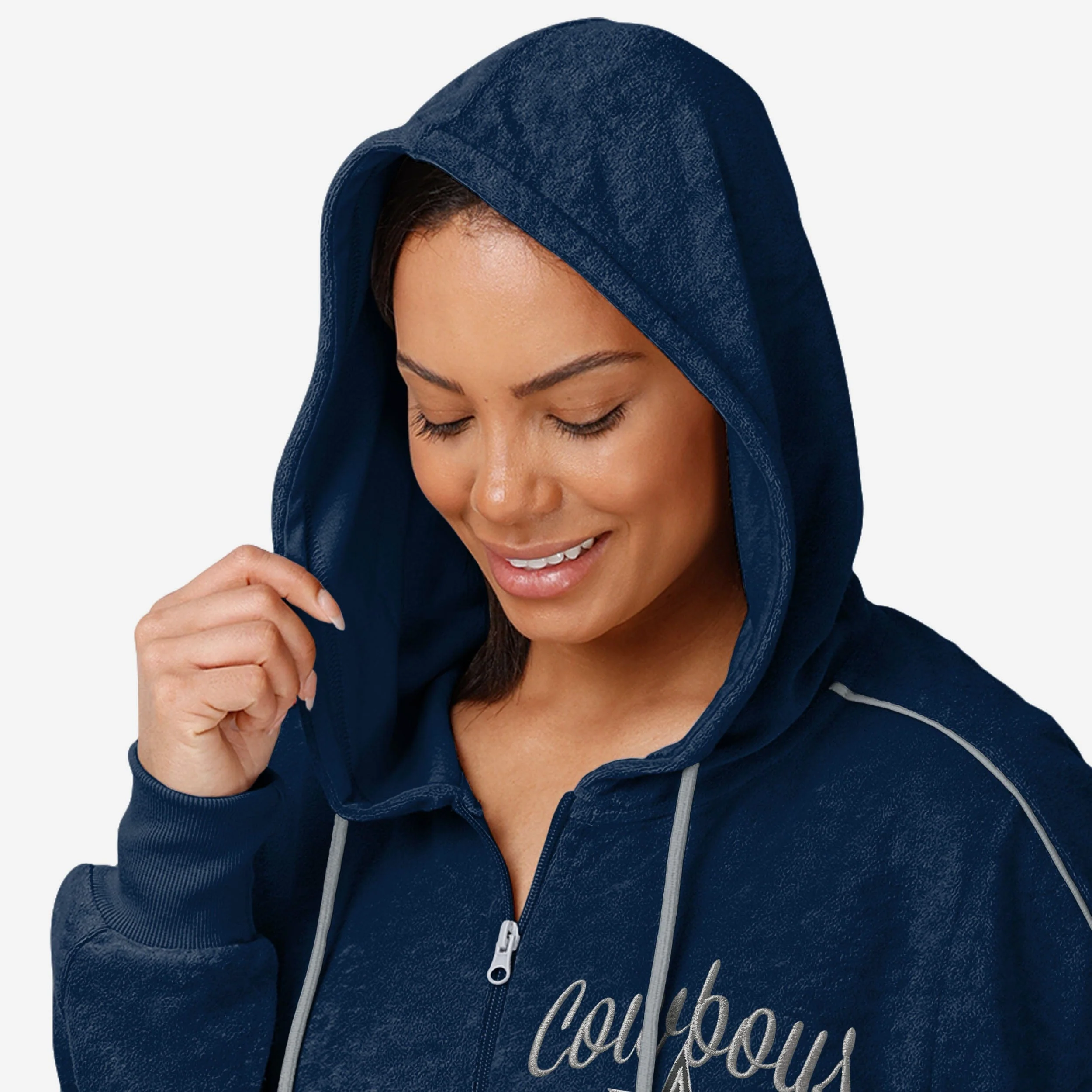 Dallas Cowboys Womens Terry Knit Zip Up Top - Image 3