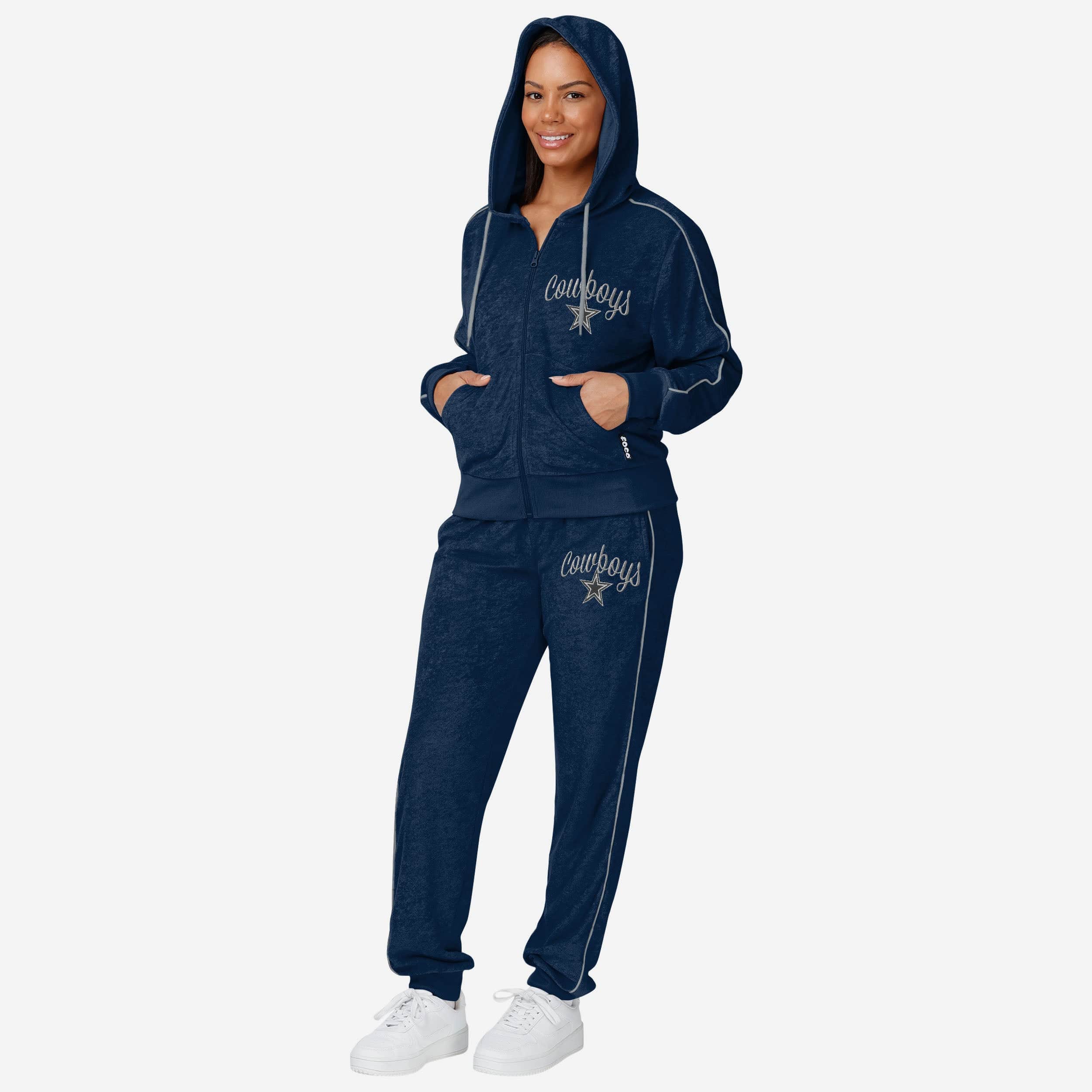 Dallas Cowboys Womens Terry Knit Zip Up Top - Image 6
