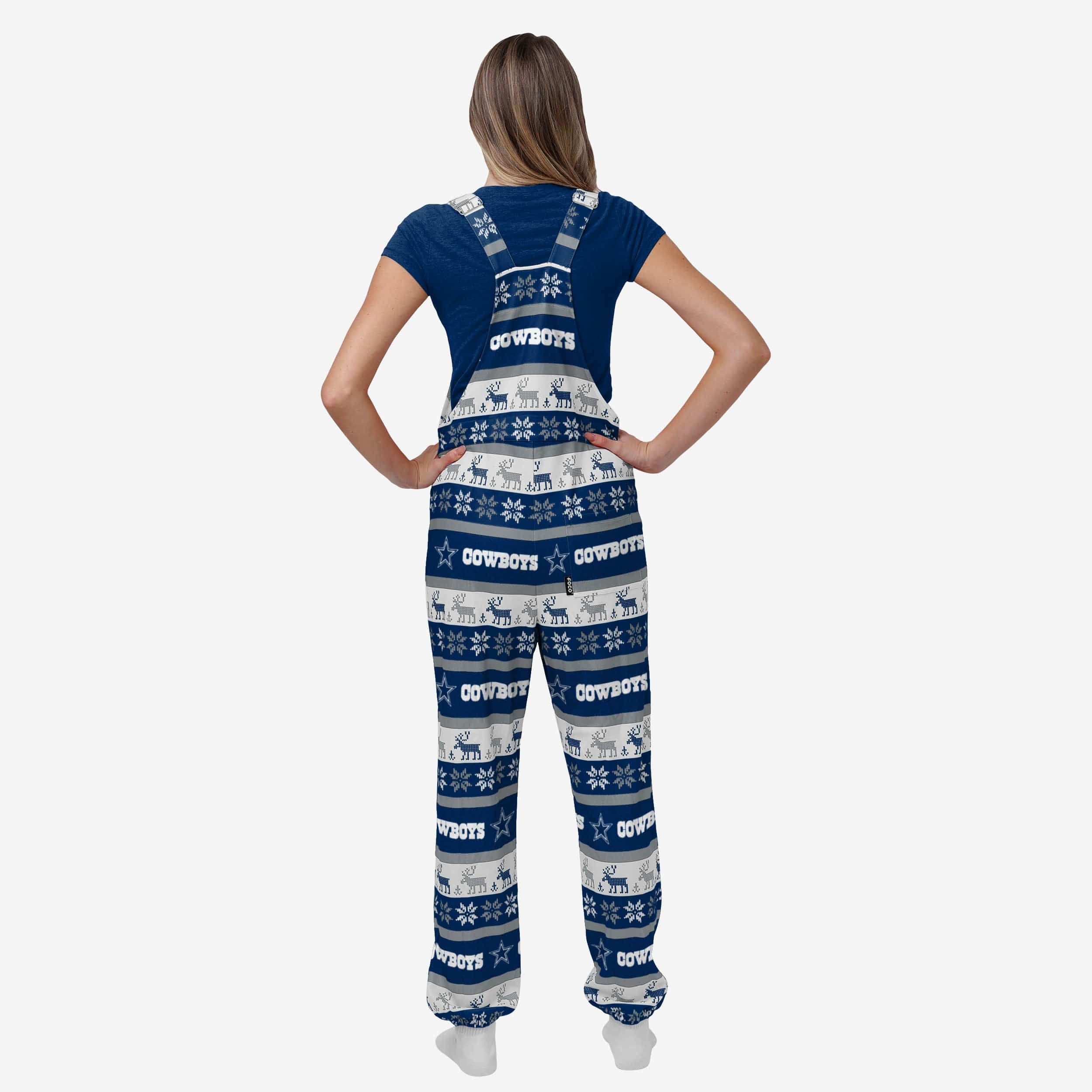 Dallas Cowboys Womens Ugly Home Gating Bib Overalls - Image 2