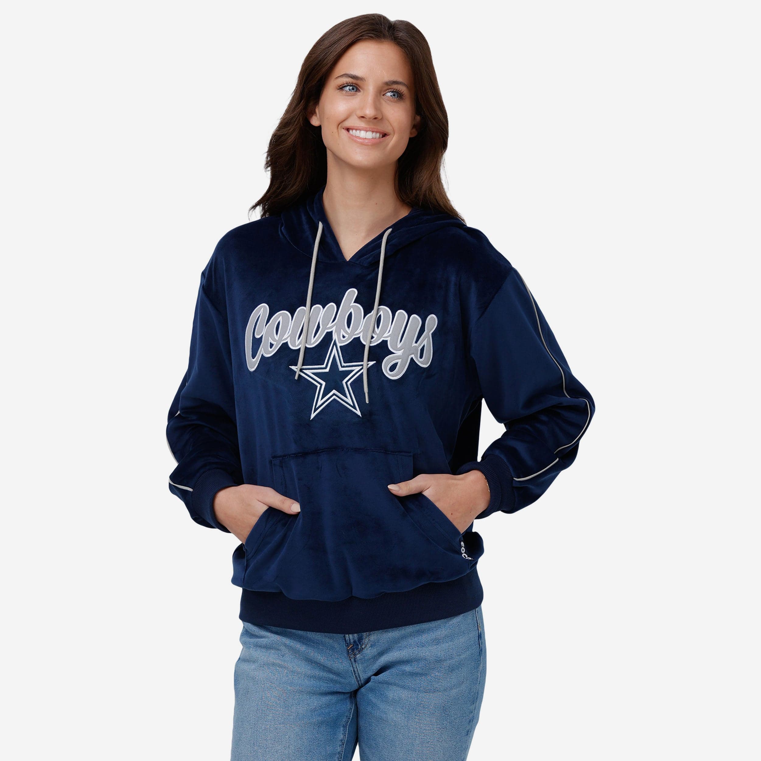 Dallas Cowboys Womens Velour Hooded Sweatshirt