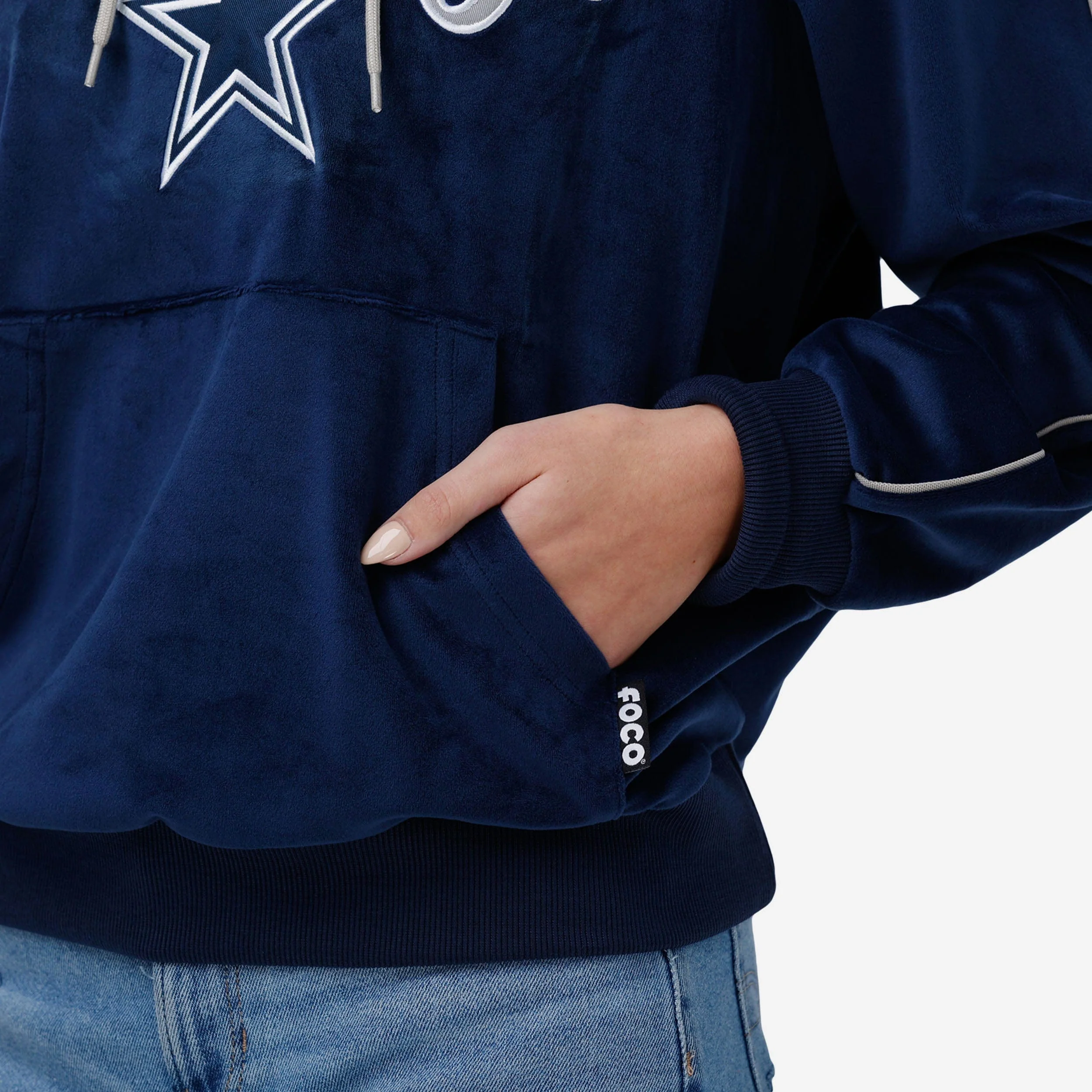 Dallas Cowboys Womens Velour Hooded Sweatshirt - Image 3