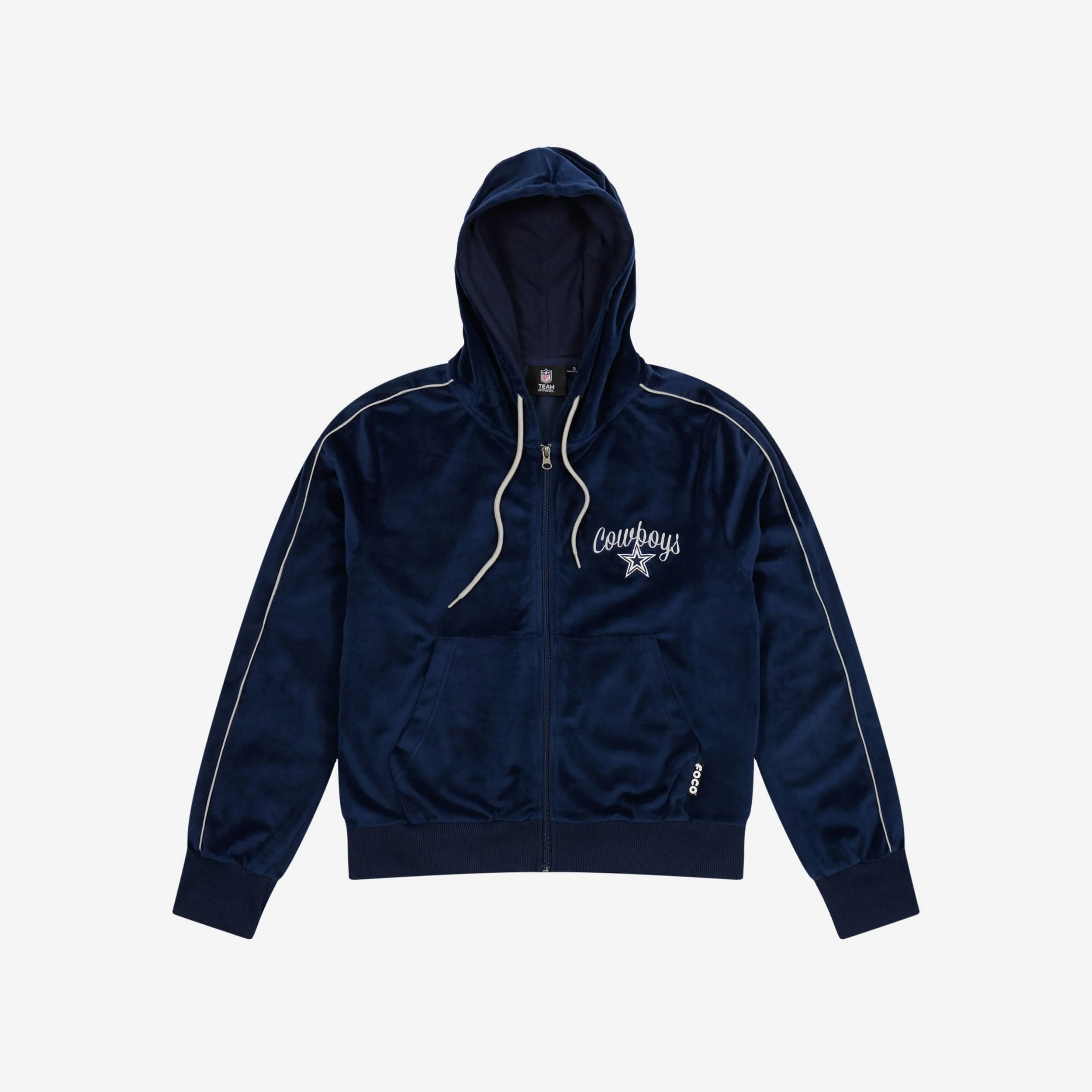 Dallas Cowboys Womens Velour Zip Up Top - Image 4