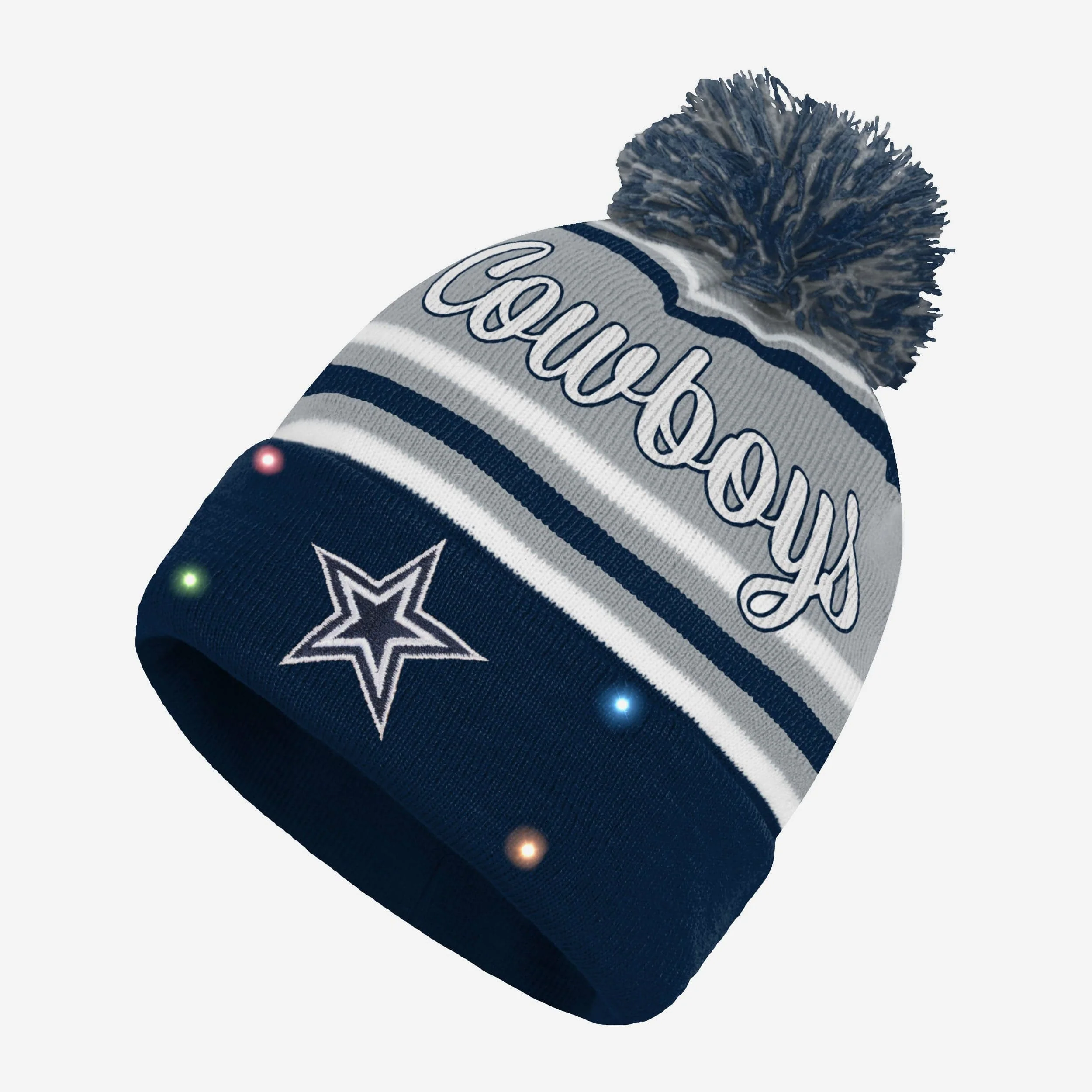 Dallas Cowboys Womens Wordmark Script Light Up Beanie
