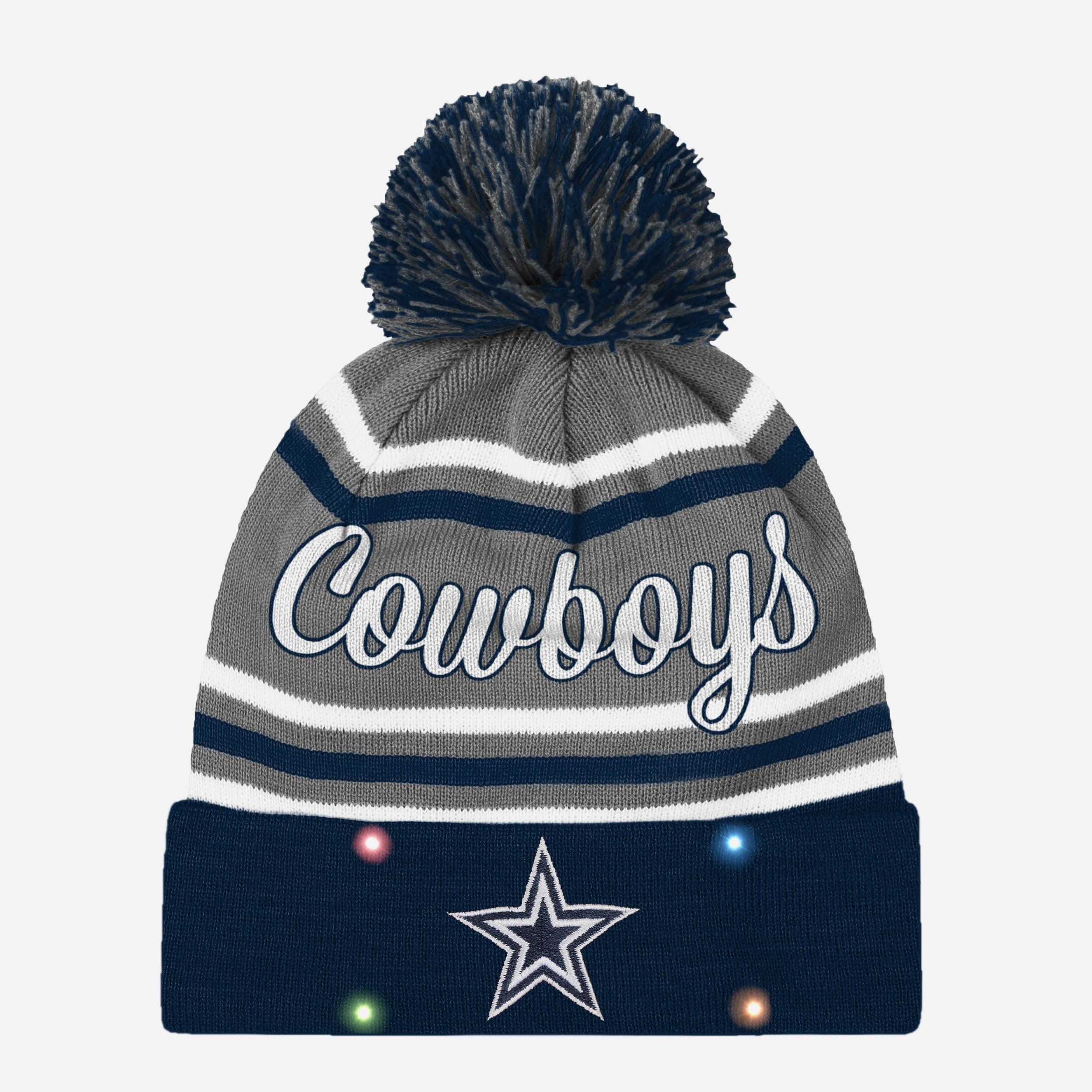 Dallas Cowboys Womens Wordmark Script Light Up Beanie - Image 2