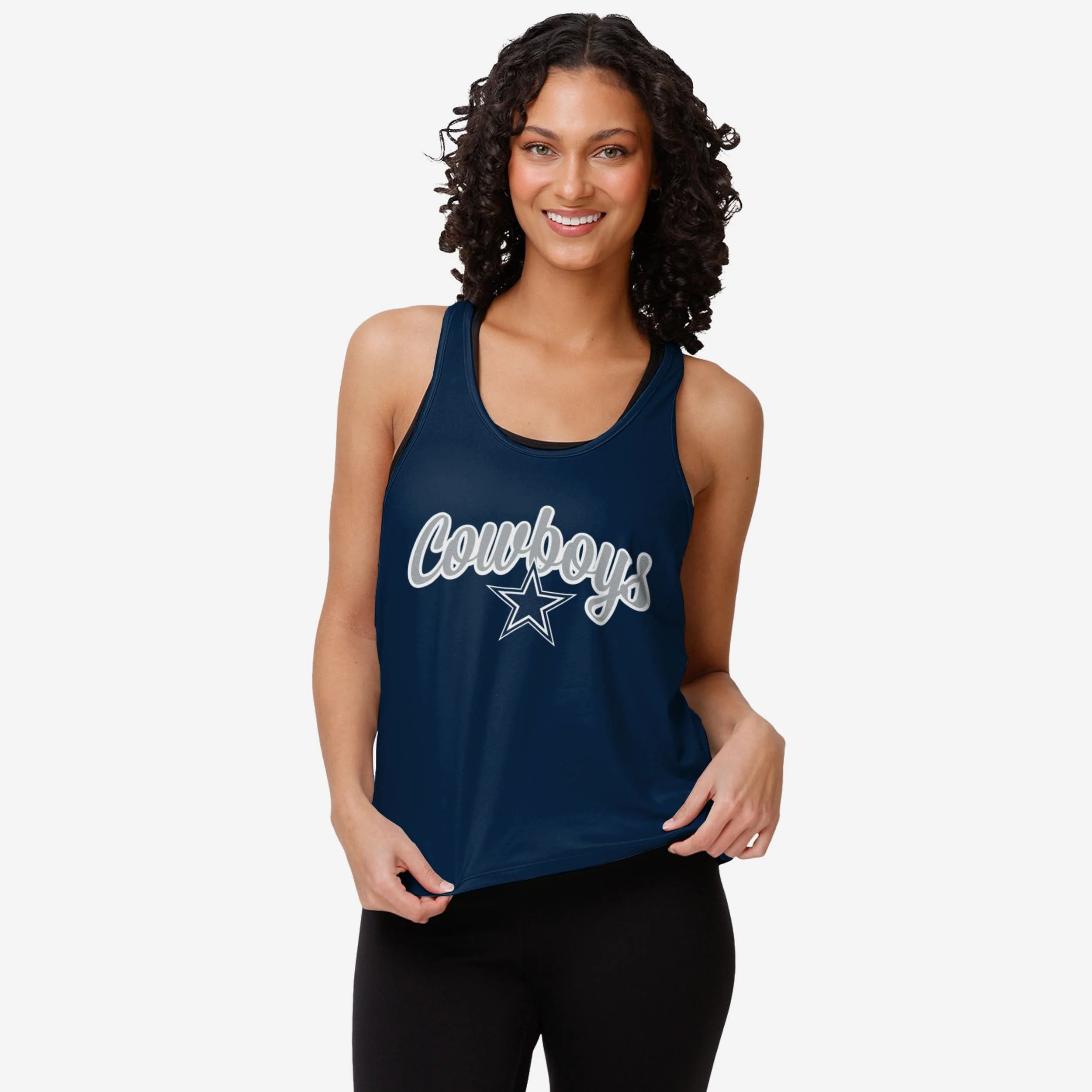 Dallas Cowboys Womens Wordmark Team Stripe Sleeveless Top