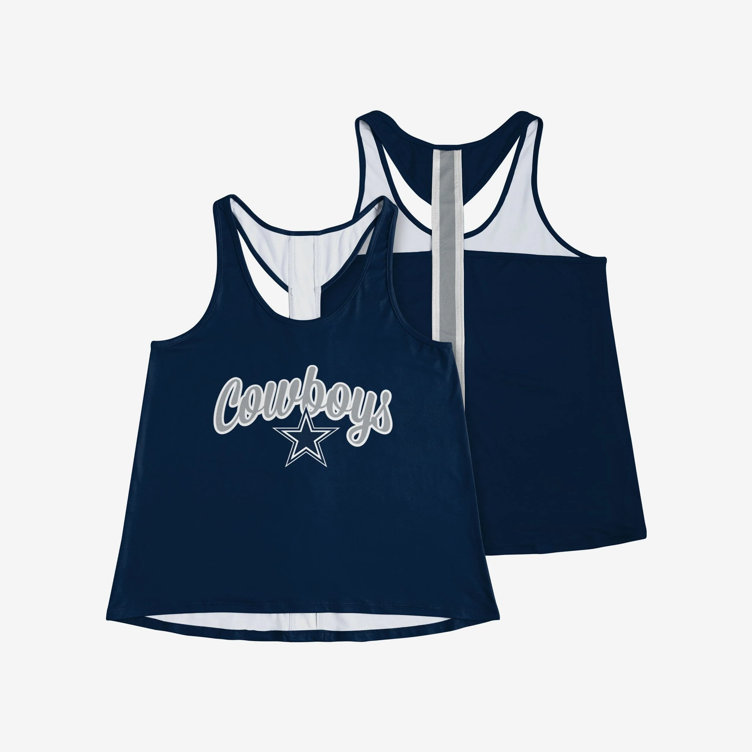 Dallas Cowboys Womens Wordmark Team Stripe Sleeveless Top - Image 3