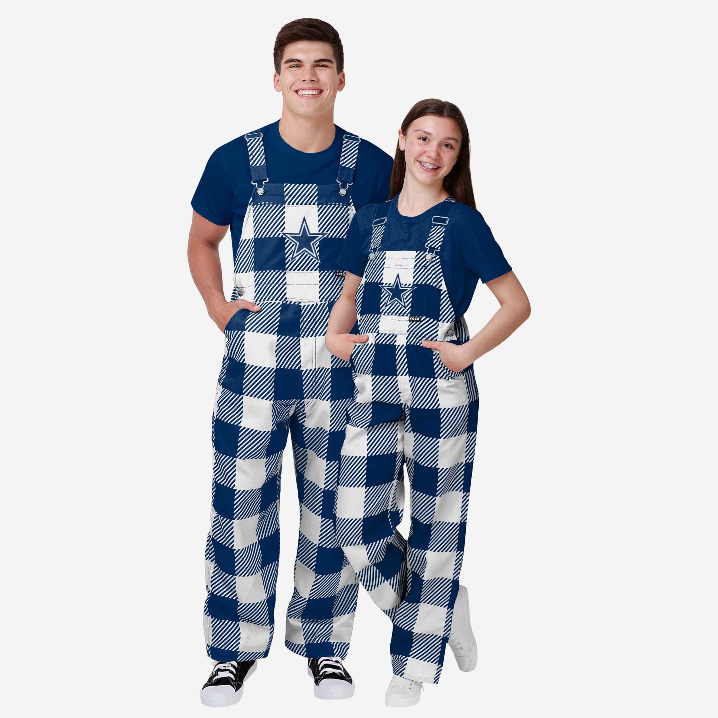 Dallas Cowboys Youth Plaid Bib Overalls - Image 3