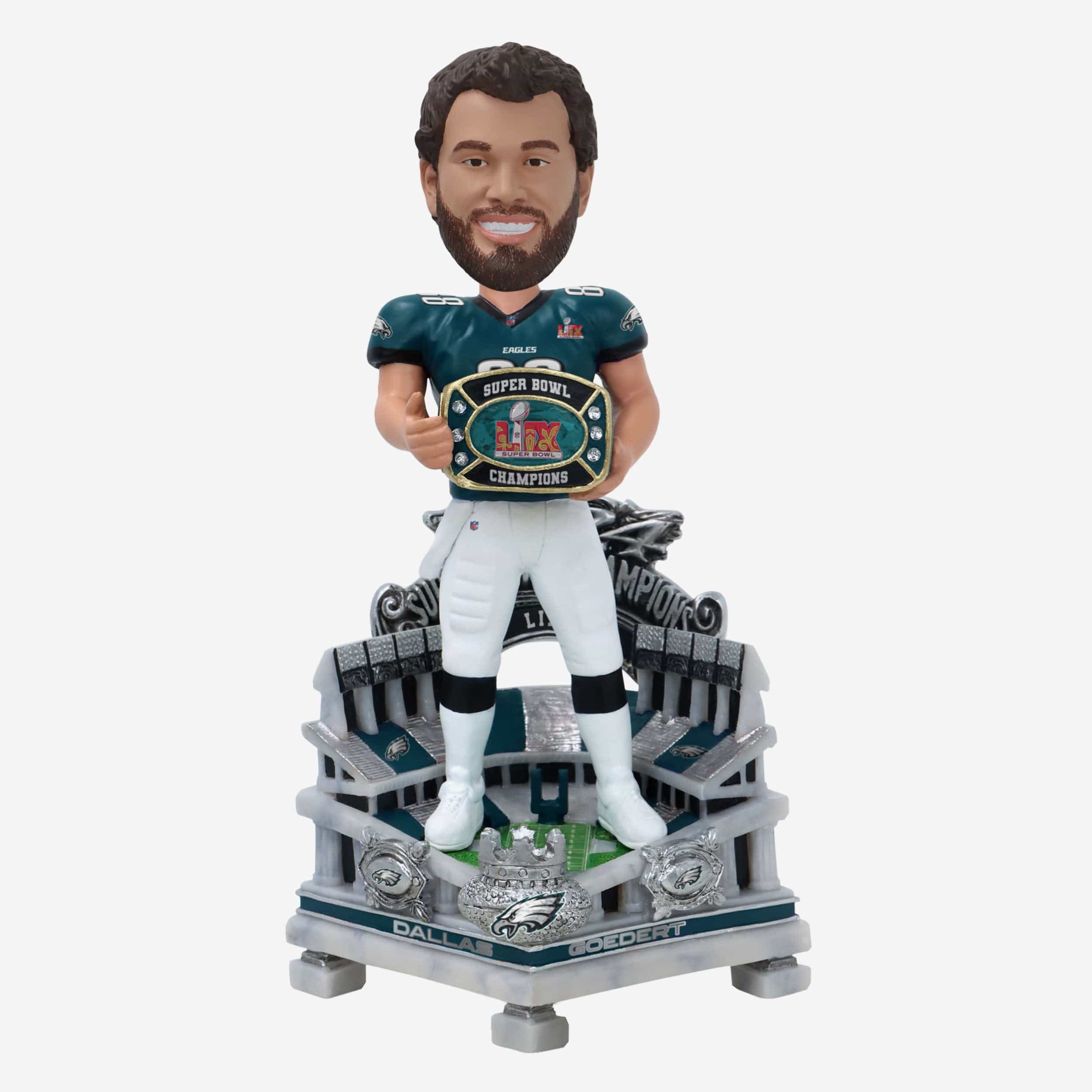 Dallas Goedert Philadelphia Eagles Super Bowl LIX Champions Celebration Bobblehead