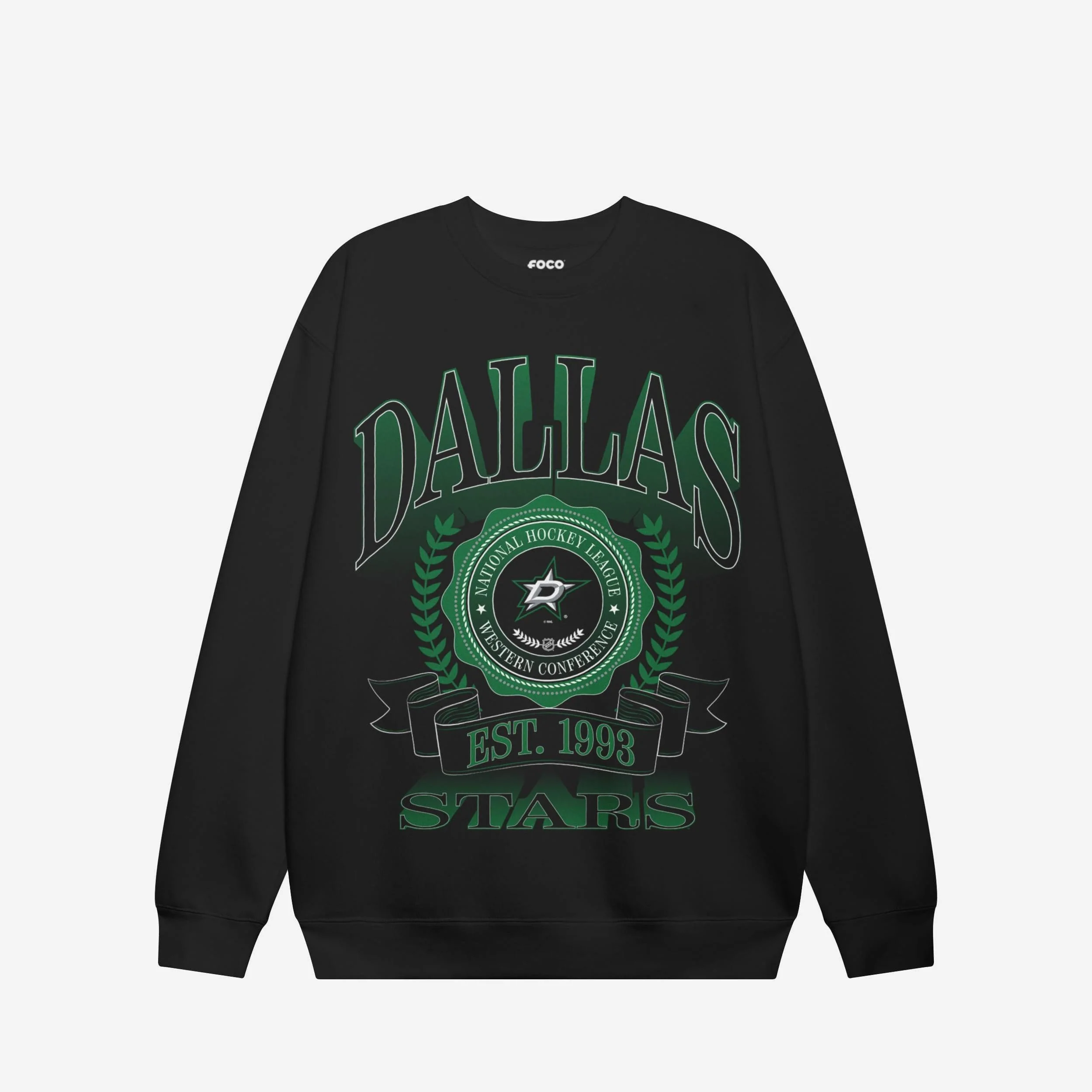 Dallas Stars Banner Crest Crew Neck Sweatshirt