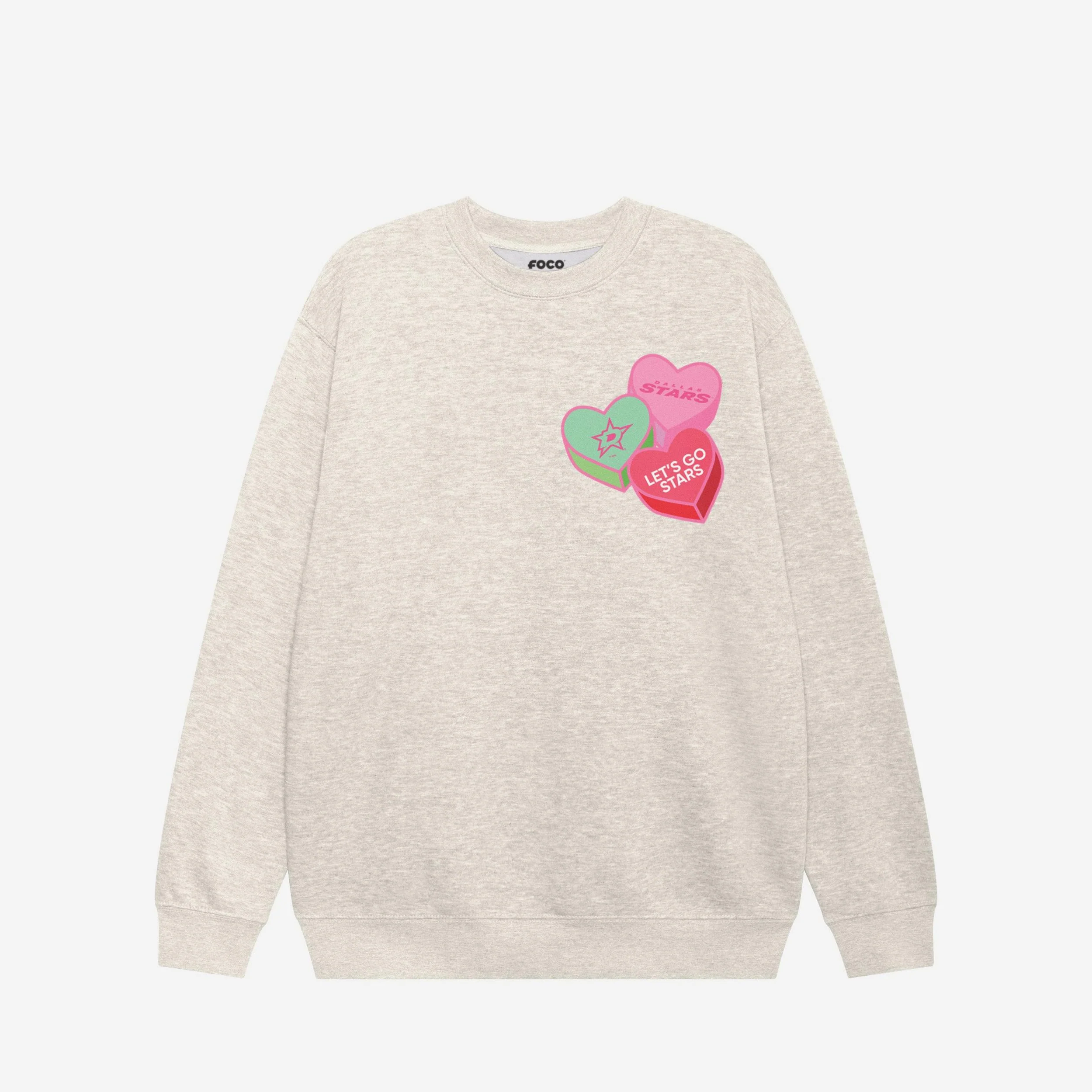 Dallas Stars Candy Heart Crew Neck Sweatshirt