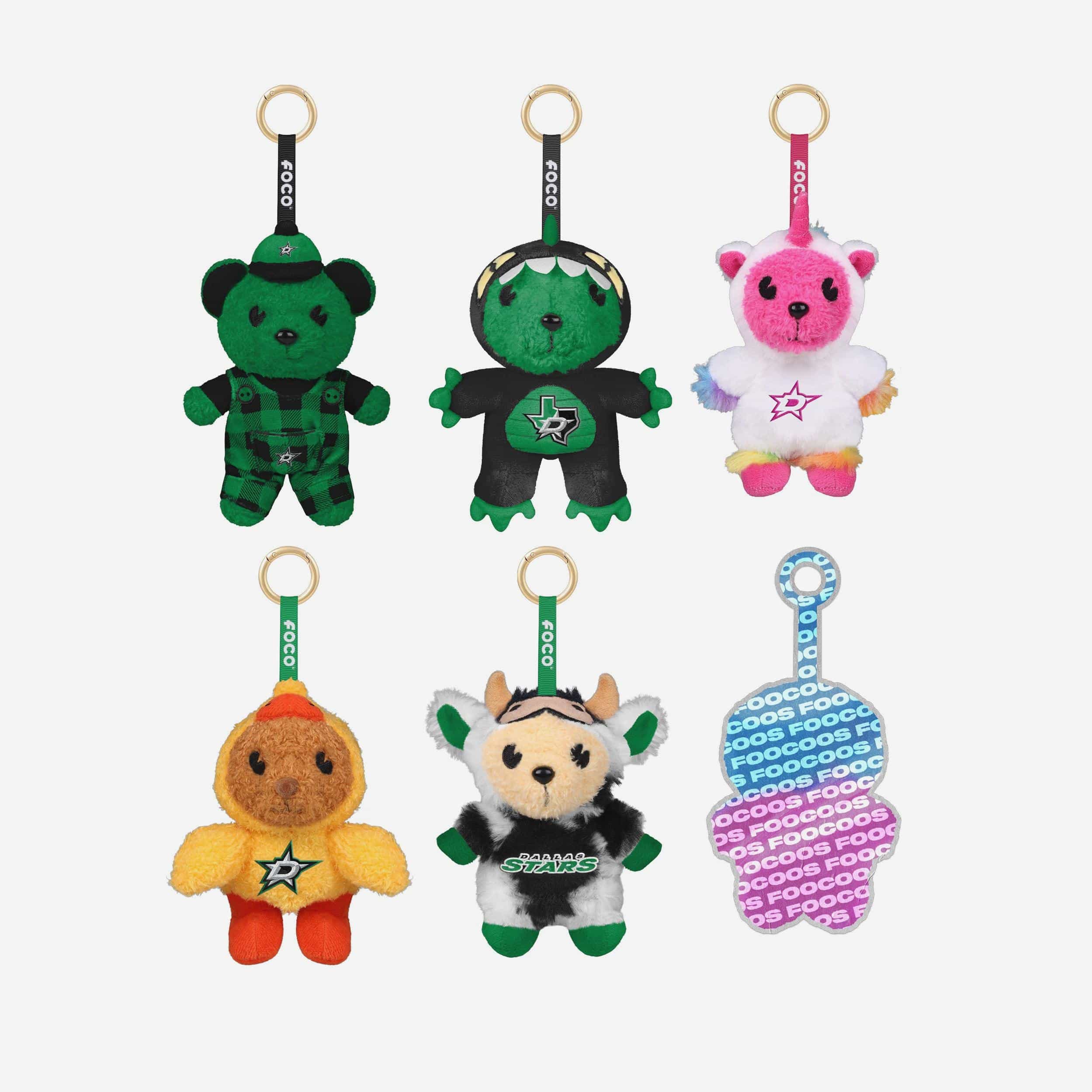 Dallas Stars FOOCOOS Plush Bag Charm Keychain Blind Box Series 1