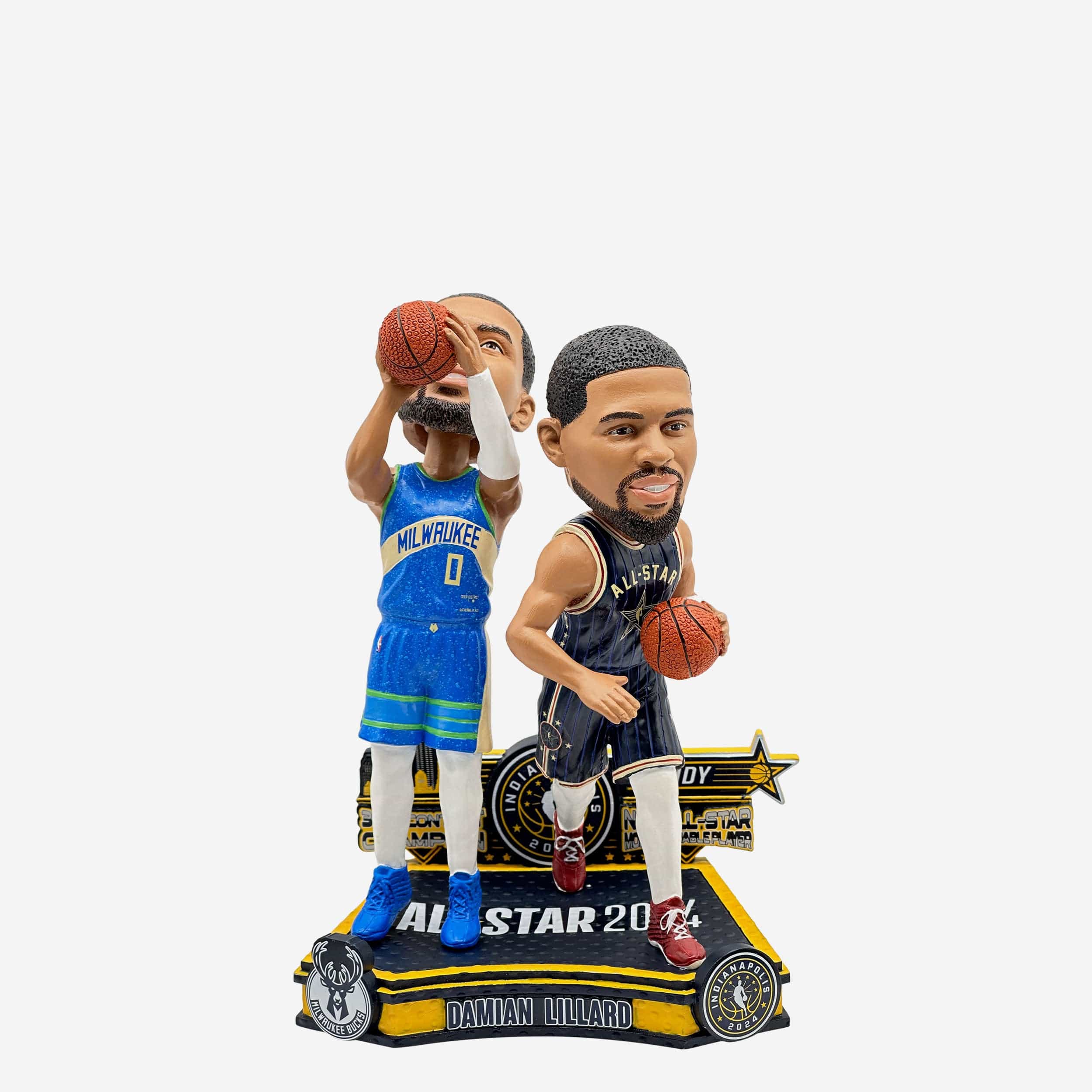 Damian Lillard Milwaukee Bucks 2024 NBA All-Star MVP and 3 Point Champion Dual Bobblehead