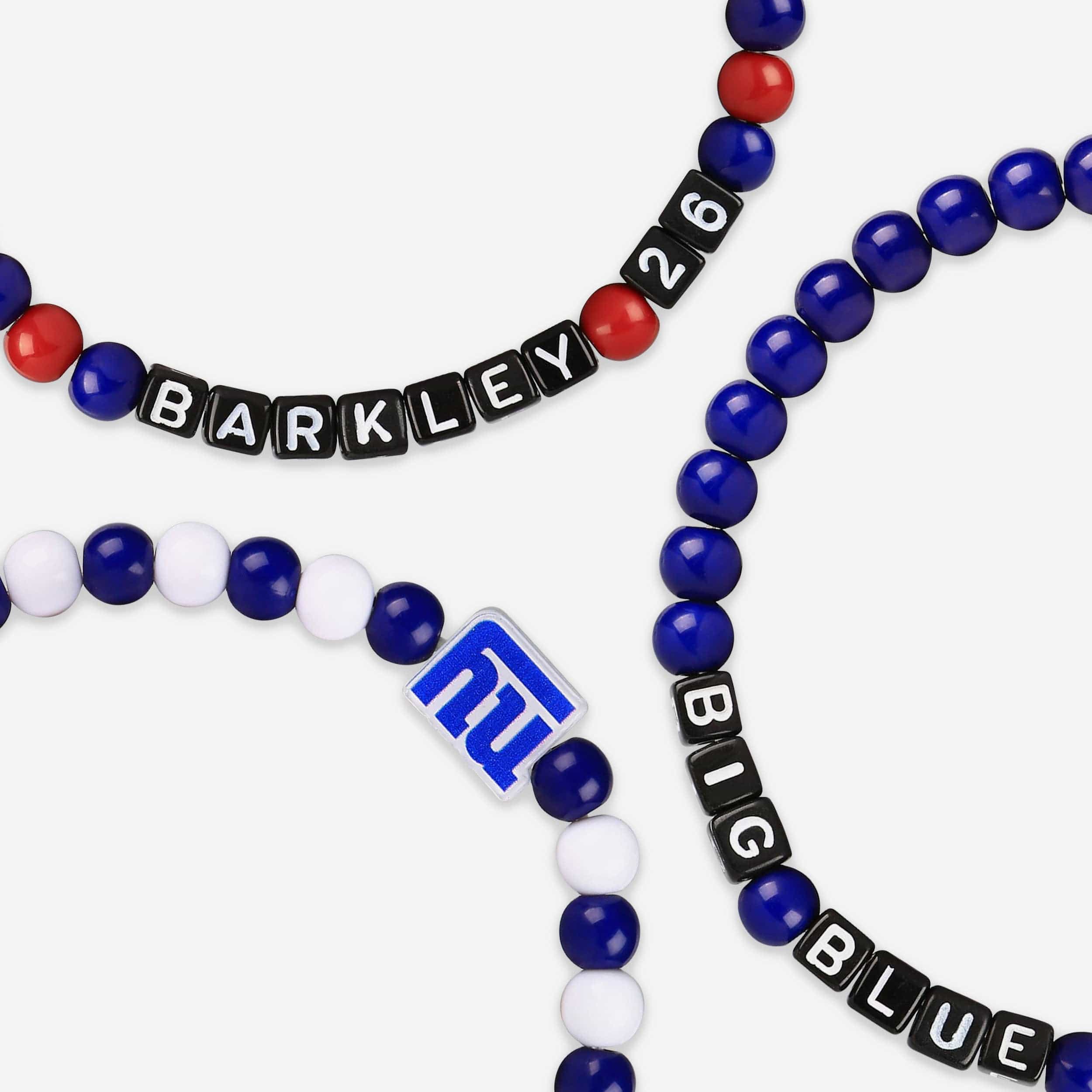 Daniel Jones & Saquon Barkley New York Giants 3 Pack Player Beaded Friendship Bracelet - Image 2