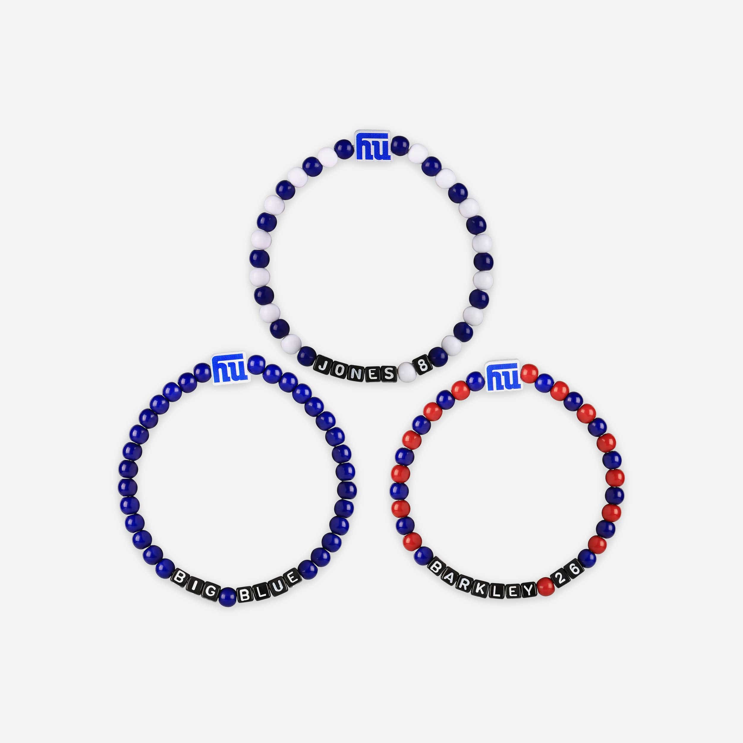 Daniel Jones & Saquon Barkley New York Giants 3 Pack Player Beaded Friendship Bracelet - Image 3