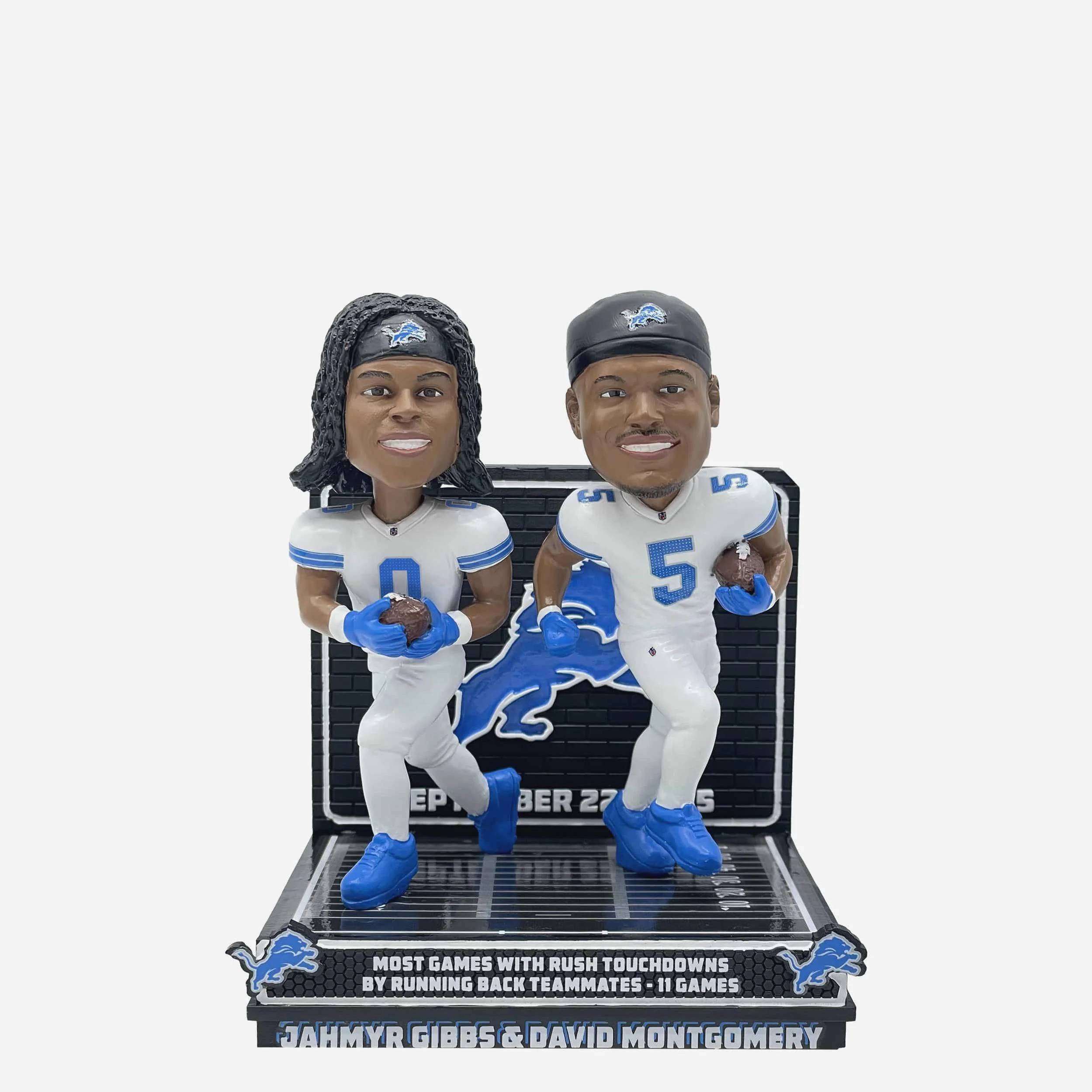 David Montgomery & Jahmyr Gibbs Detroit Lions Gamebreaker Dual Bobblehead