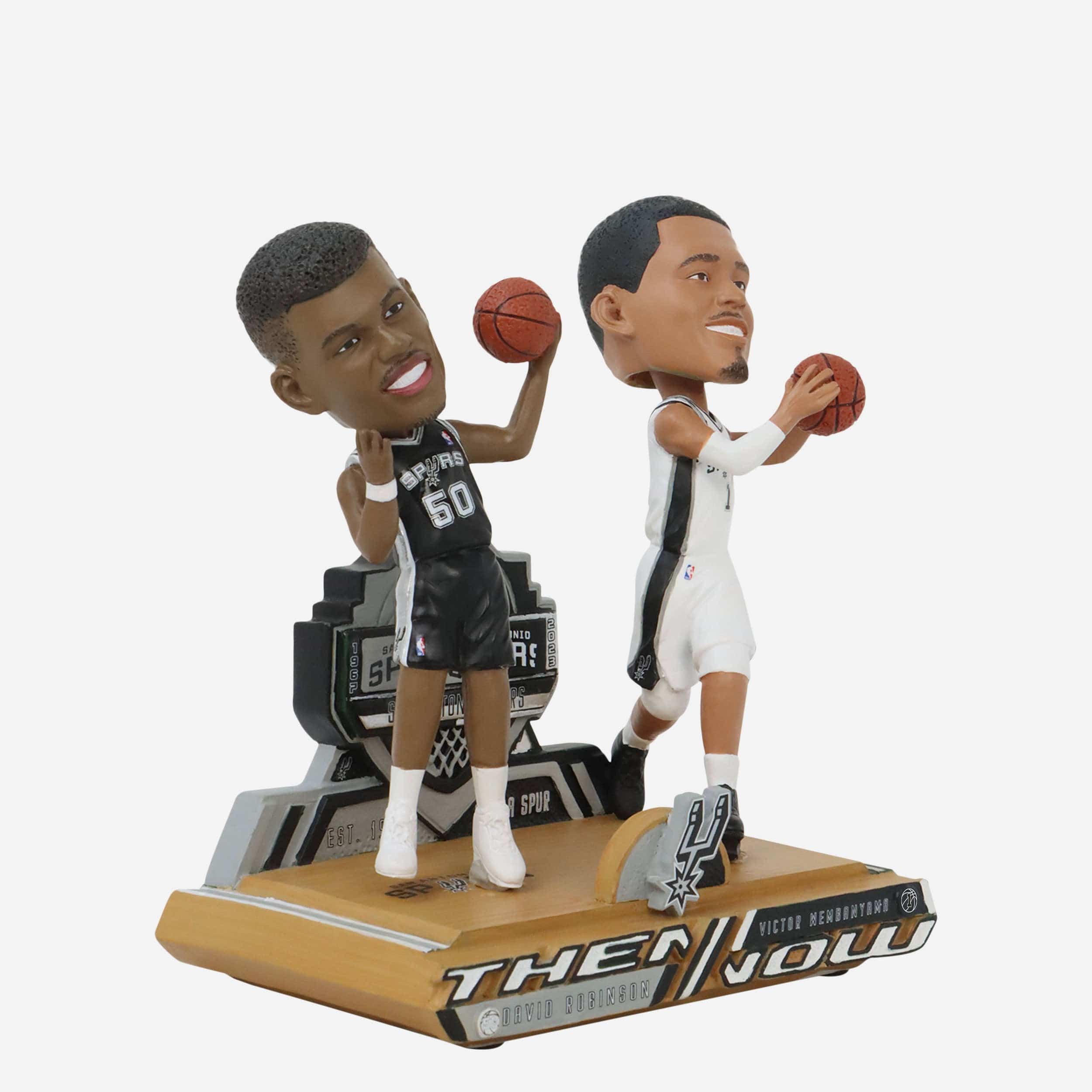 David Robinson & Victor Wembanyama San Antonio Spurs Then and Now Bobblehead - Image 5