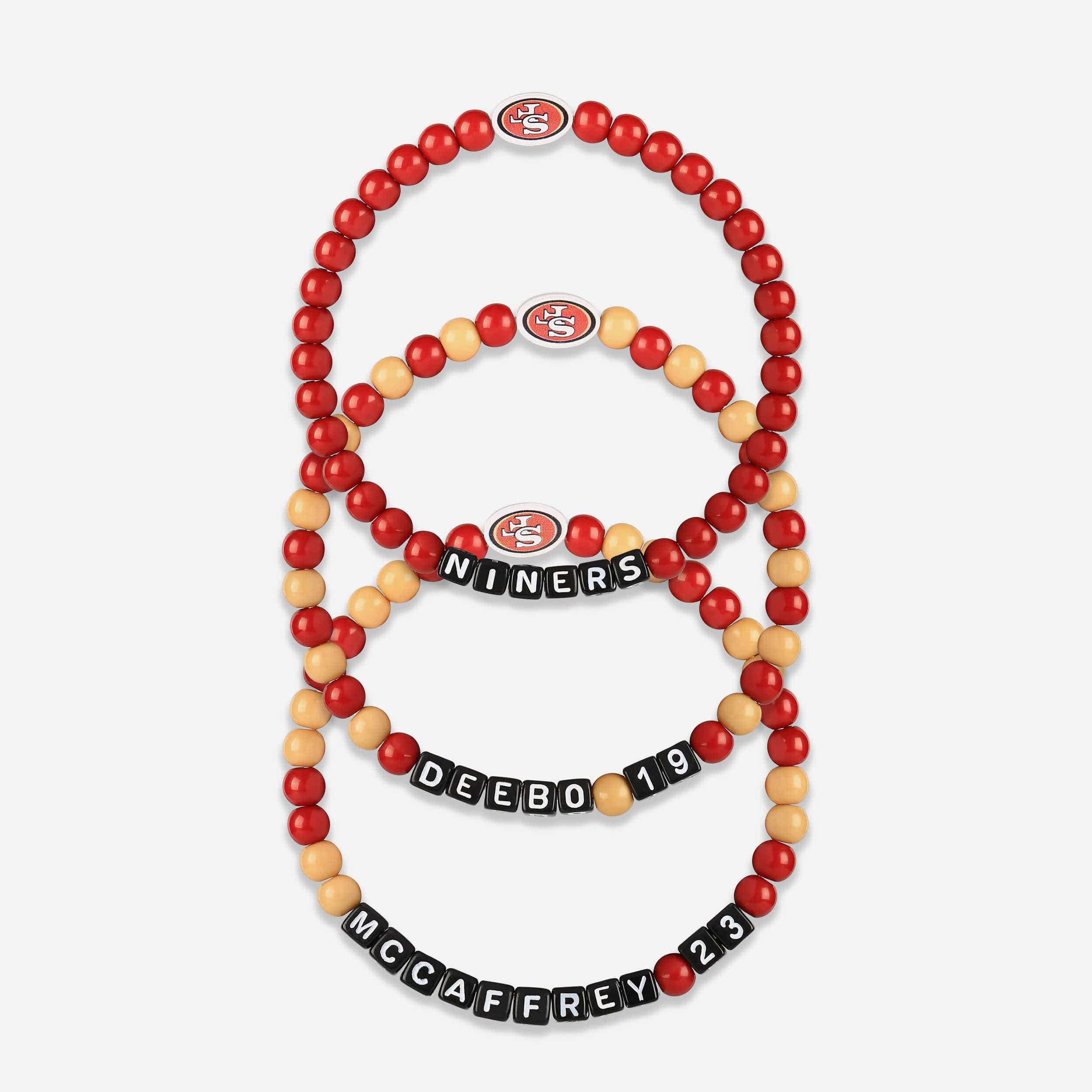 Deebo Samuel & Christian McCaffrey San Francisco 49ers 3 Pack Player Beaded Friendship Bracelet