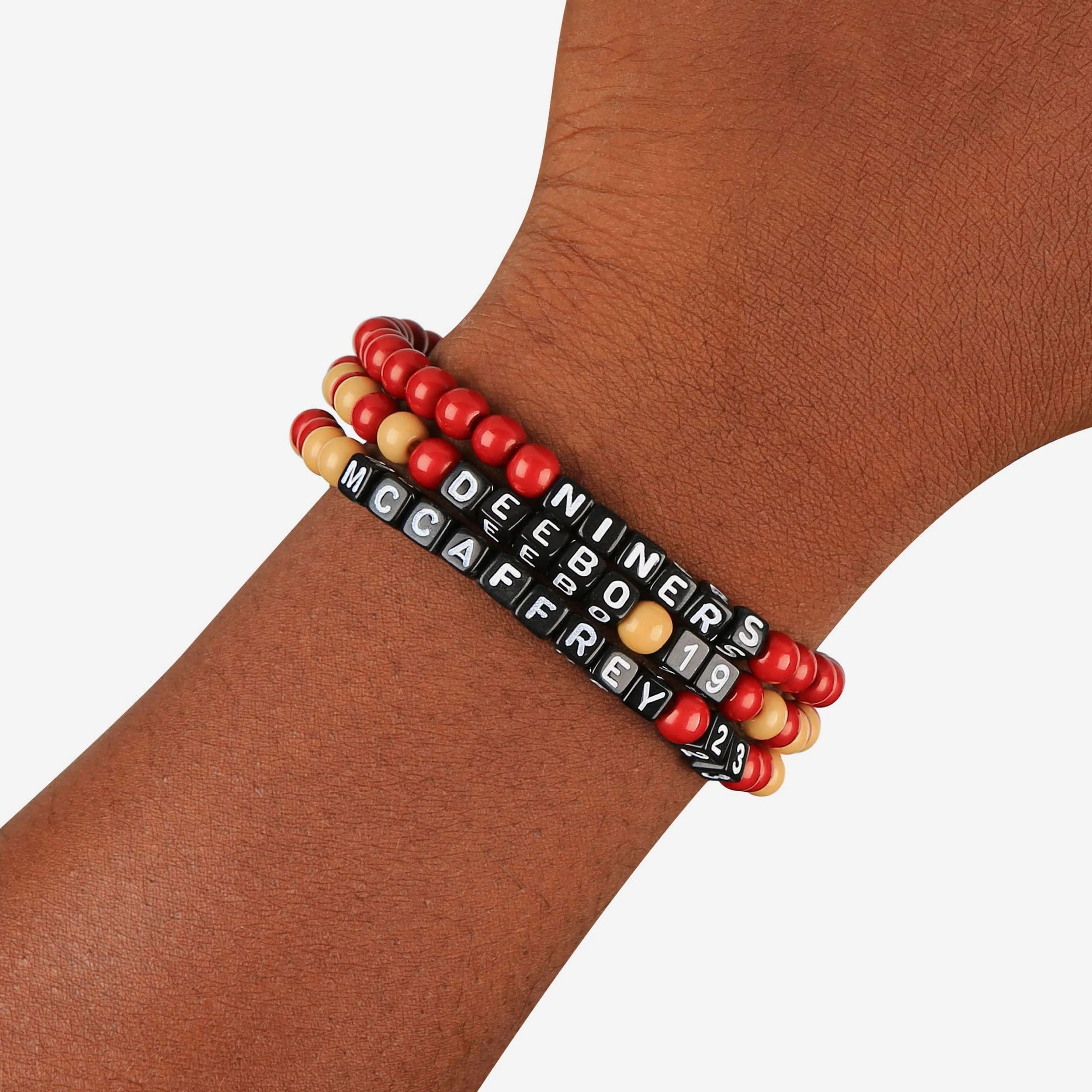 Deebo Samuel & Christian McCaffrey San Francisco 49ers 3 Pack Player Beaded Friendship Bracelet - Image 4