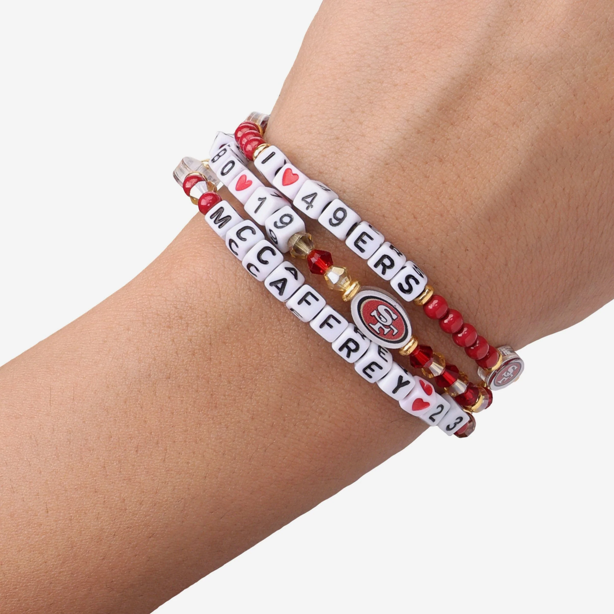 Deebo Samuel & Christian McCaffrey San Francisco 49ers 3 Pack Player Friendship Bracelet - Image 4