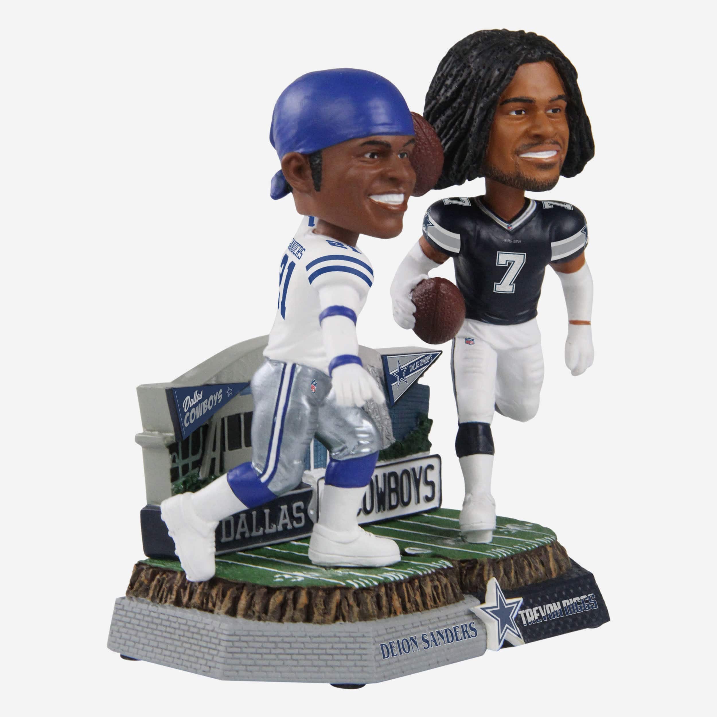 Deion Sanders & Trevon Diggs Dallas Cowboys Then And Now Bobblehead - Image 5