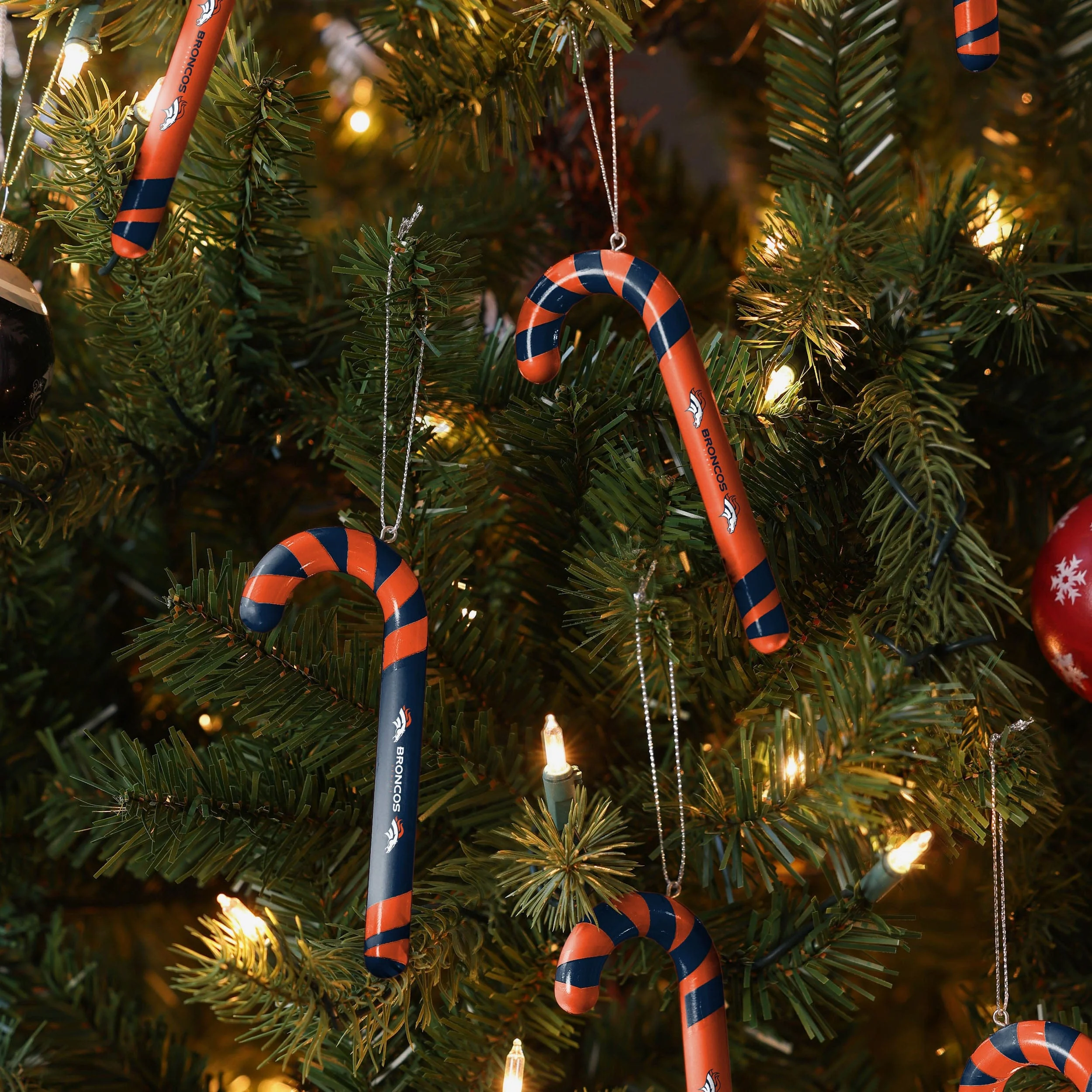 Denver Broncos 12 Pack Candy Cane Ornament Set - Image 3