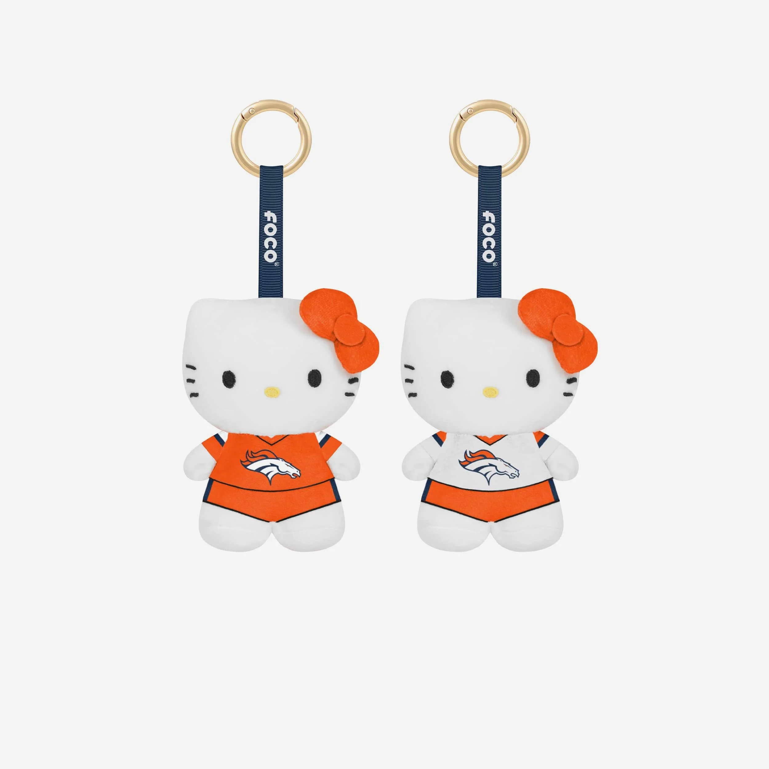 Denver Broncos 2 Pack Mini Plush Hello Kitty® Bag Charm Keychain