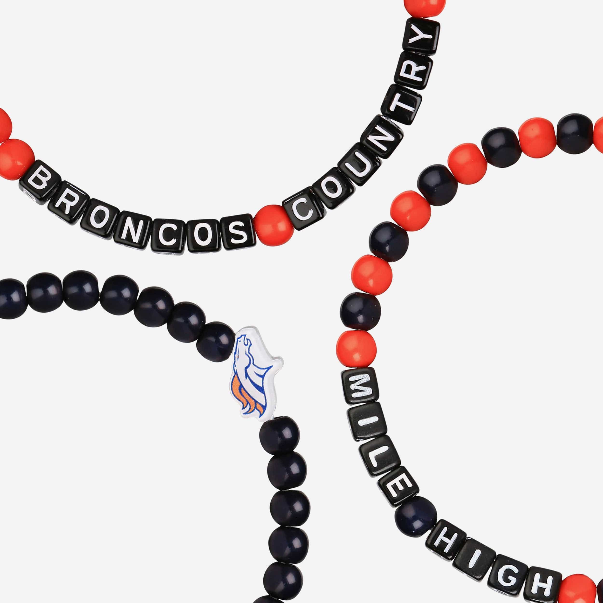 Denver Broncos 3 Pack Beaded Friendship Bracelet - Image 2