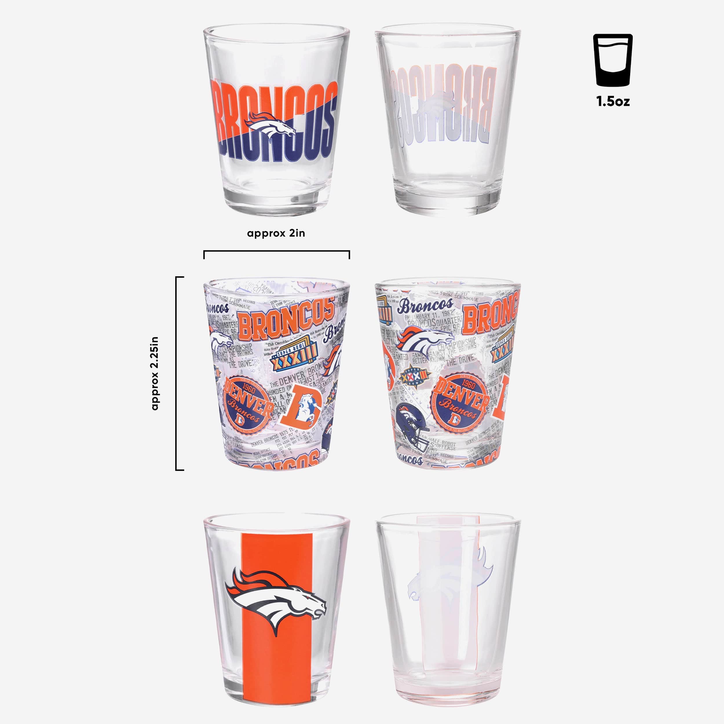 Denver Broncos 3 Pack Shot Glass - Image 3