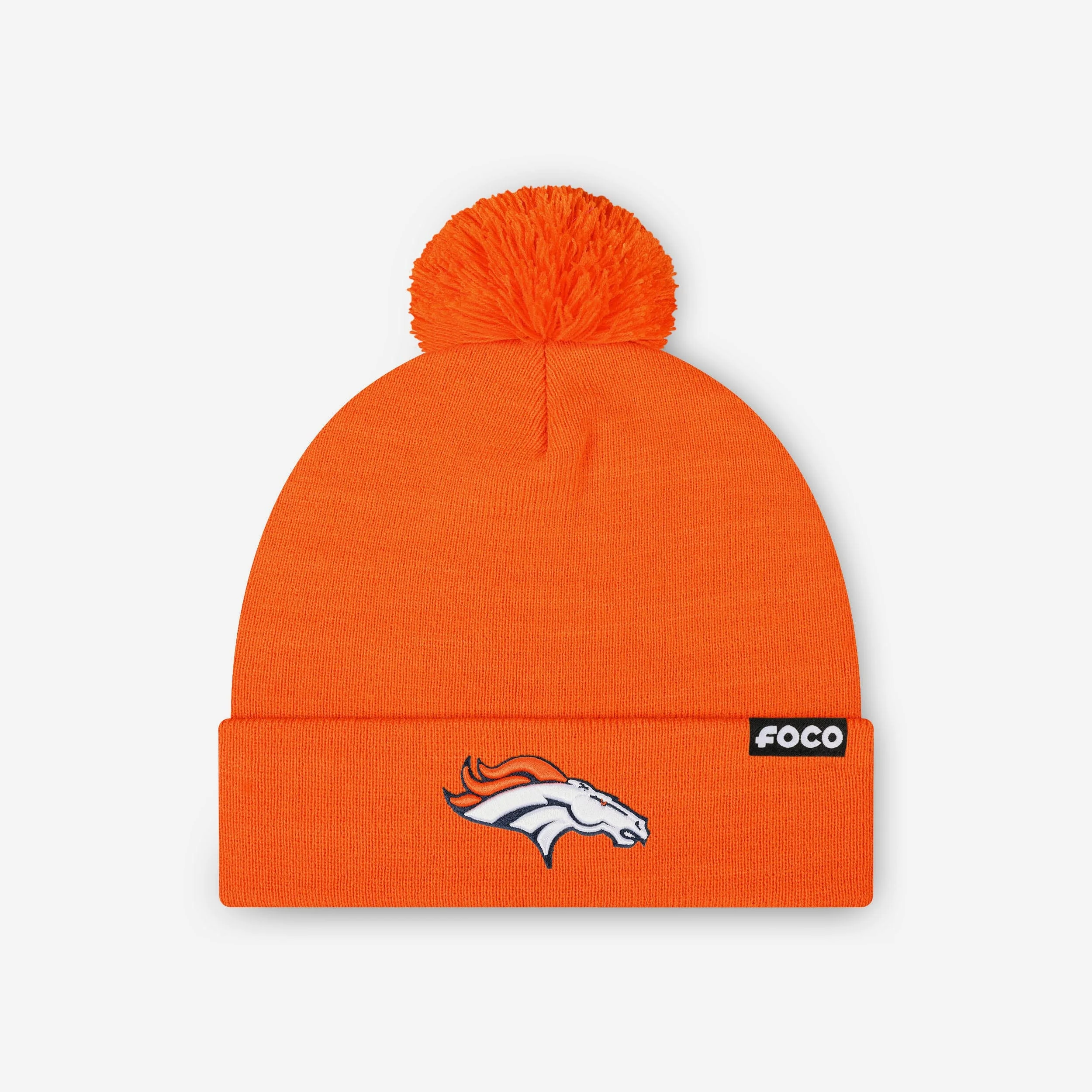 Denver Broncos Basic Primary Logo Pom Beanie