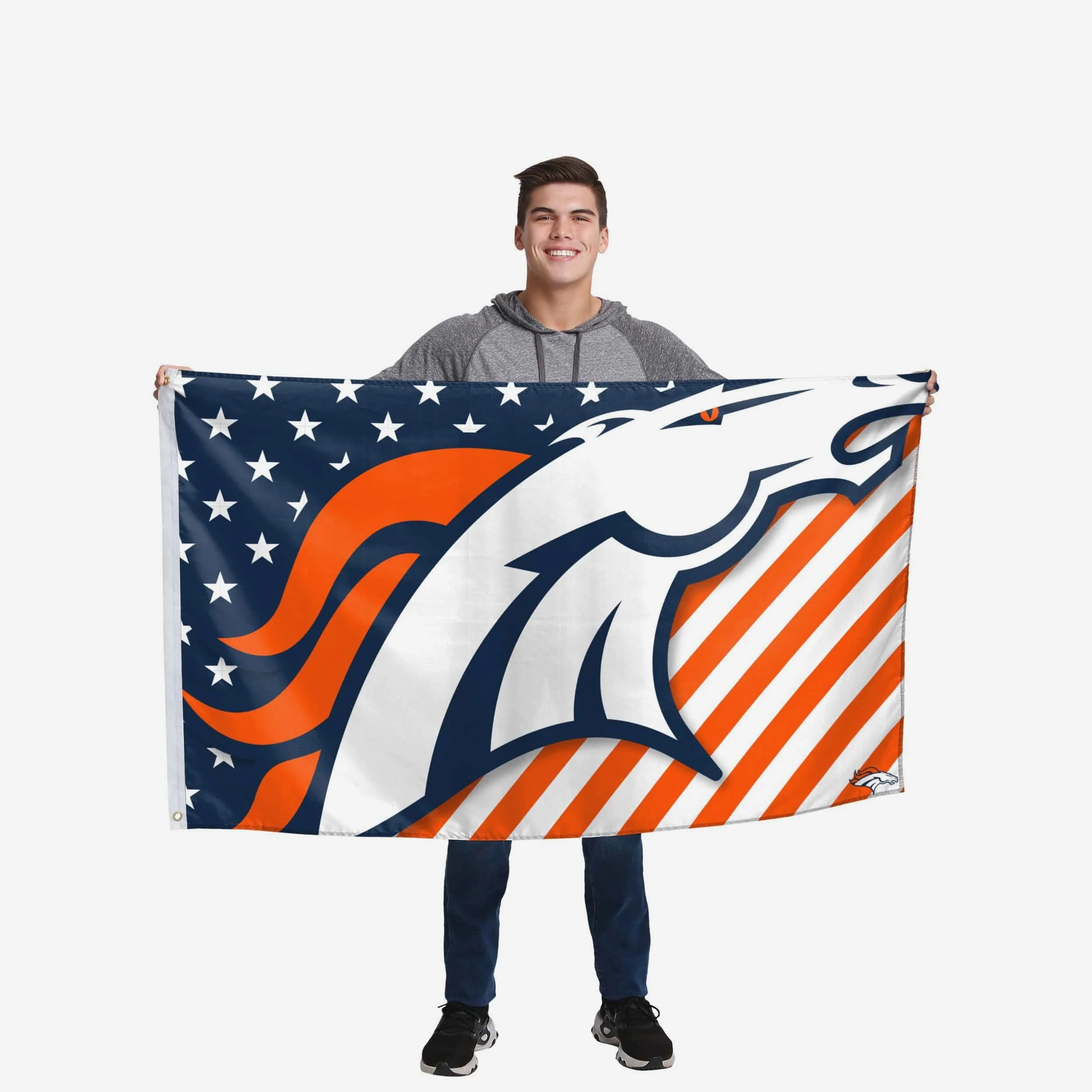 Denver Broncos Big Logo Americana Horizontal Flag - Image 2