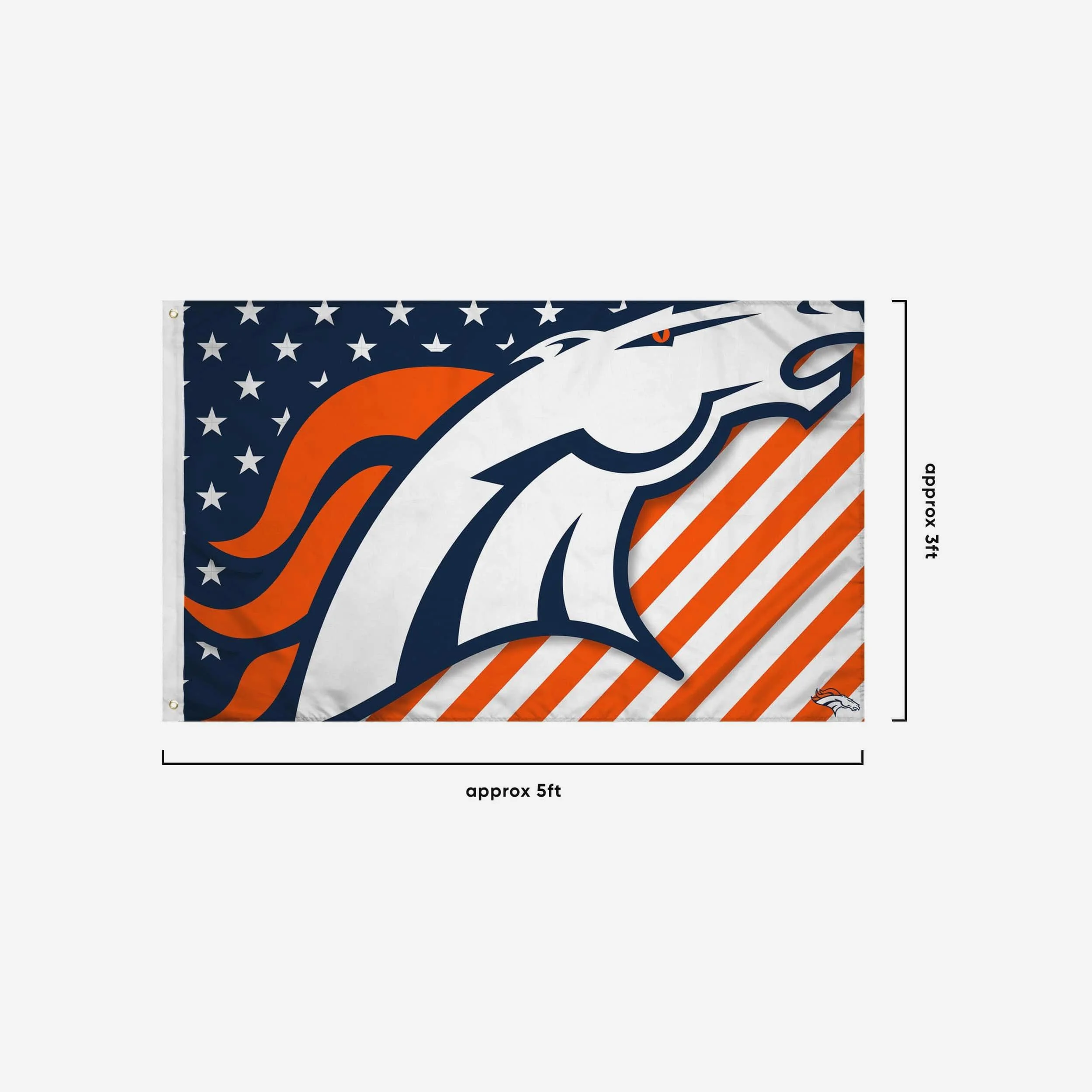 Denver Broncos Big Logo Americana Horizontal Flag - Image 3