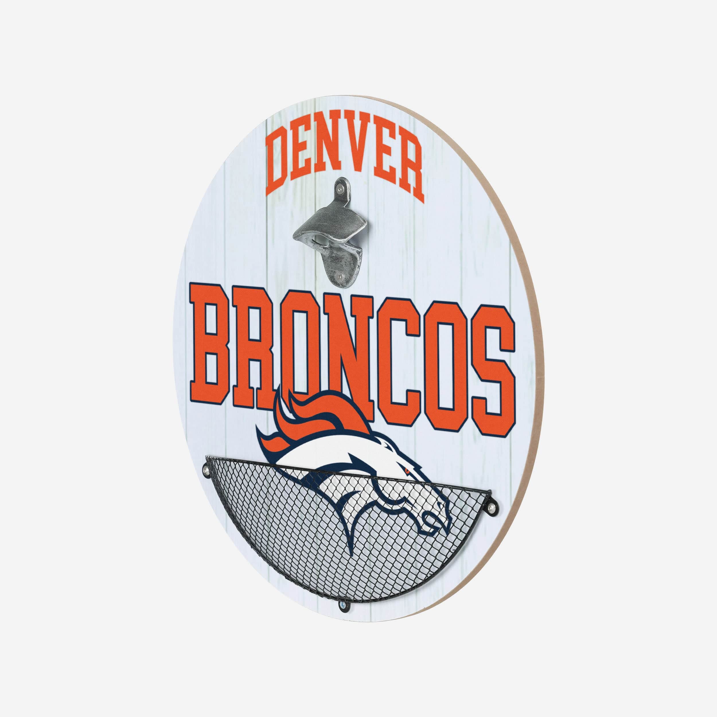 Denver Broncos Bottle Opener Cap Catcher Wall Sign - Image 2