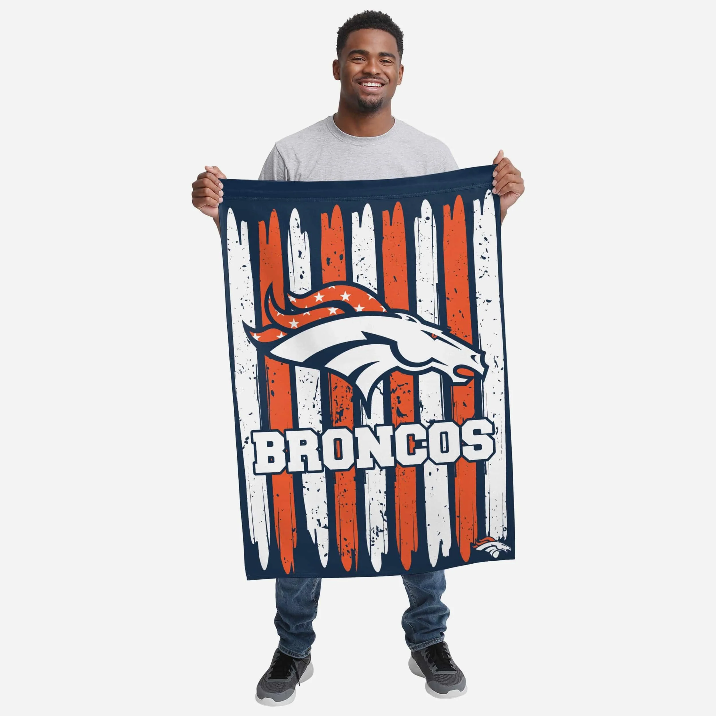 Denver Broncos Brushstroke Americana Vertical Flag - Image 2