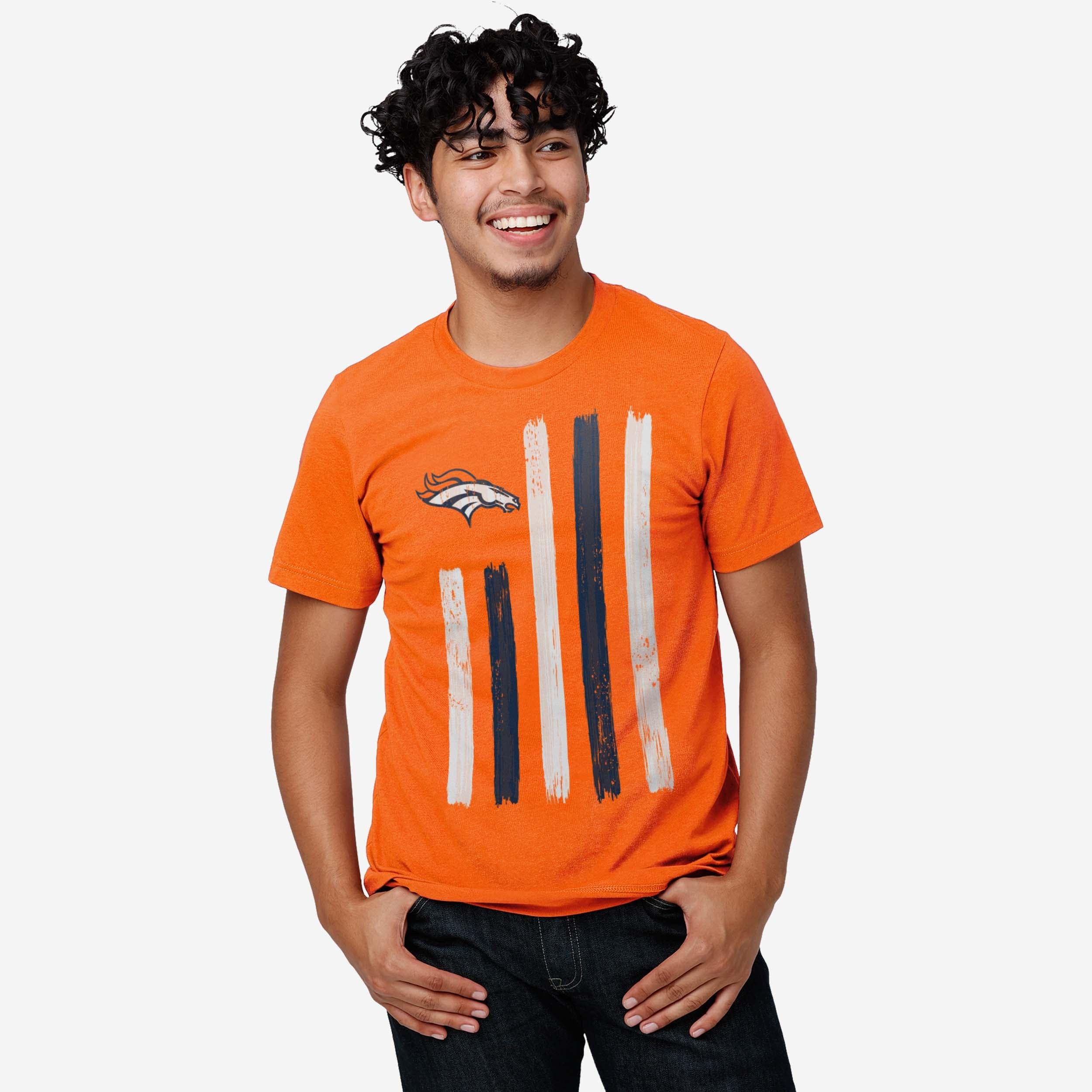 Denver Broncos Brushstroke Flag T-Shirt - Image 2