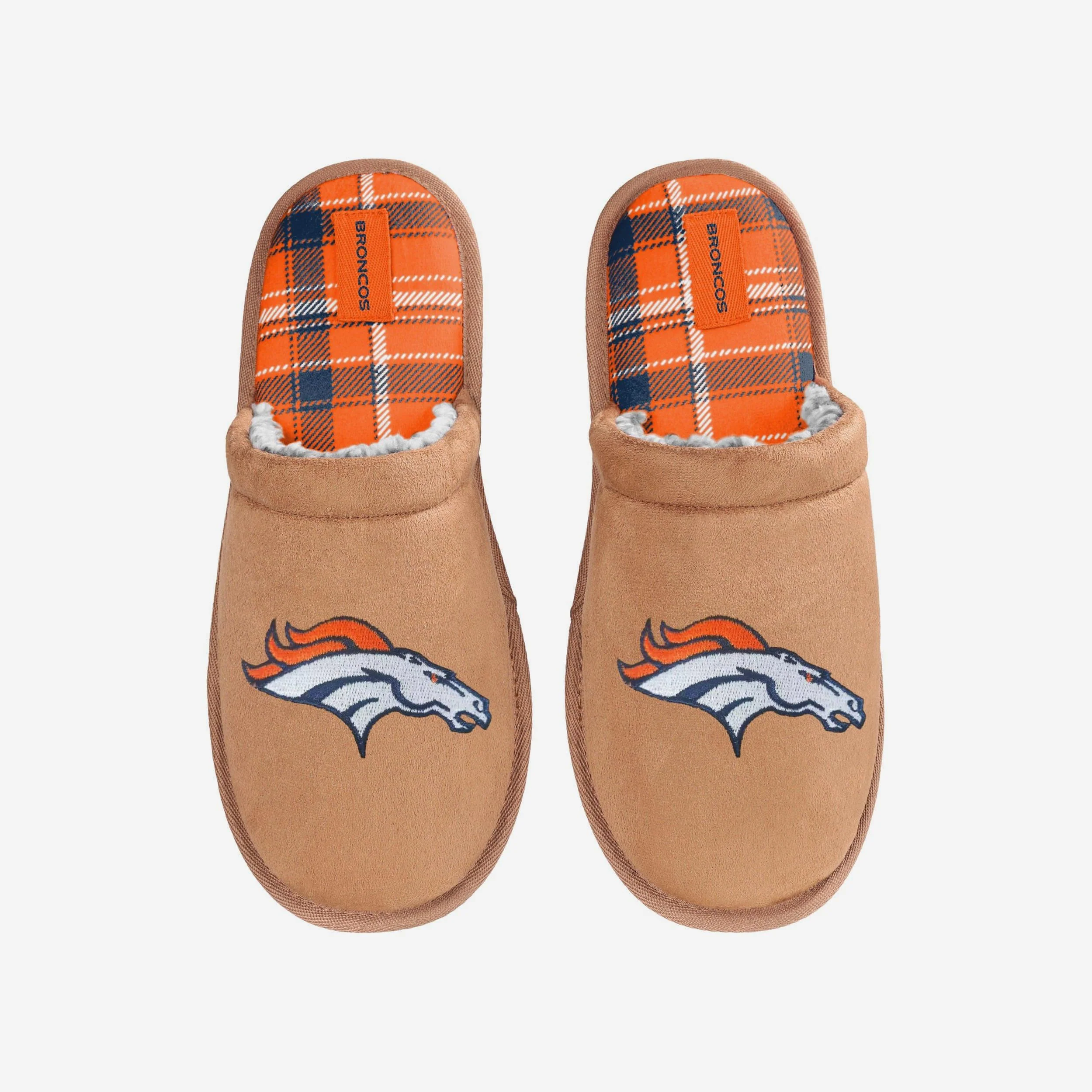 Denver Broncos Flannel Lined Brown Suede Scuff Slipper - Image 4
