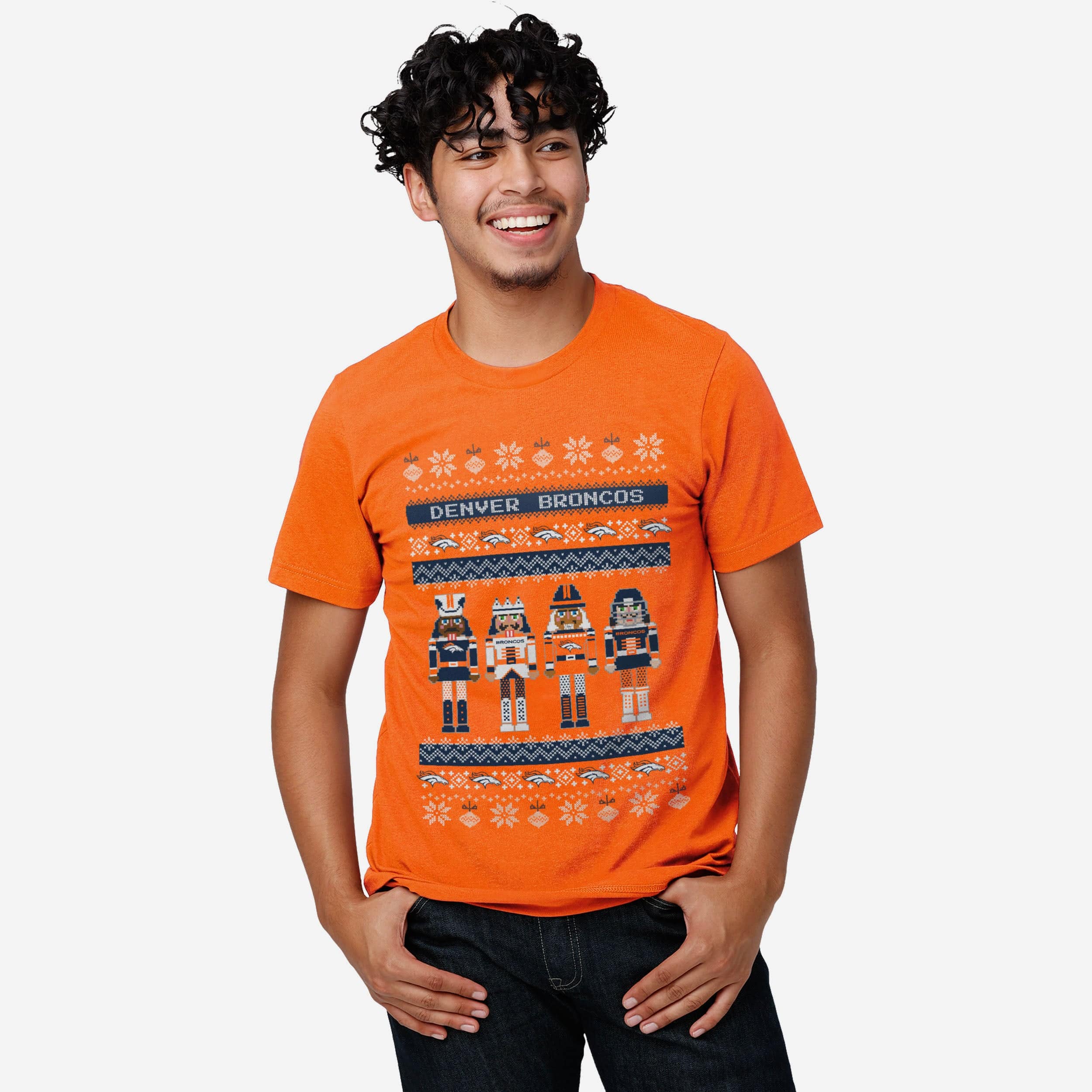 Denver Broncos Holiday Nutcracker Sweater T-Shirt - Image 2